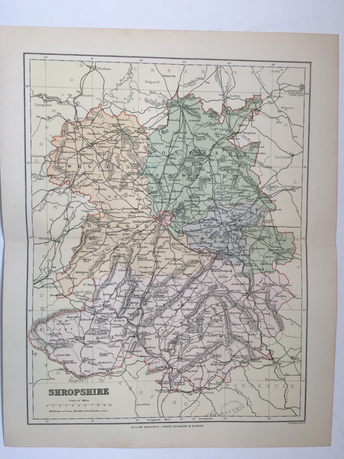 Map – Shropshire – Comprehensive Gazetteer of England and Wales 1893