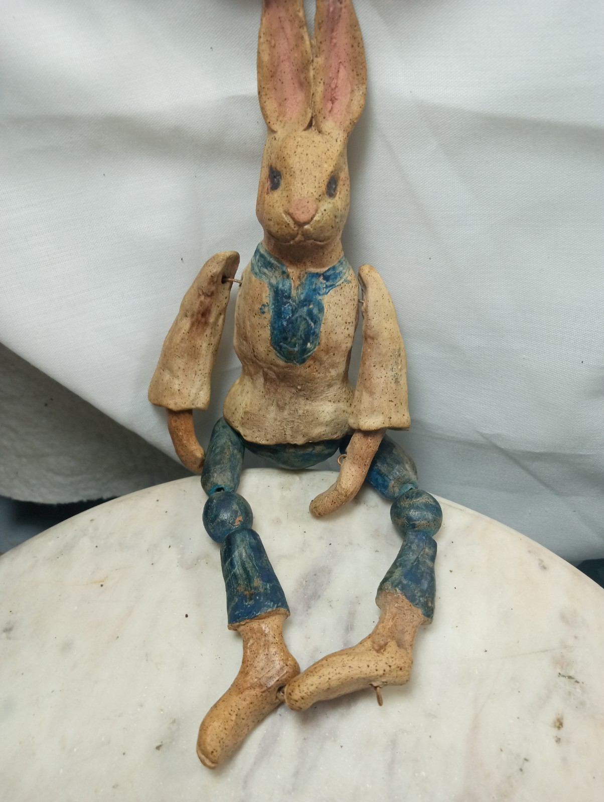 RARE Unique Vintage Folk Art Handmade Country Bunny Rabbit Wire Joints