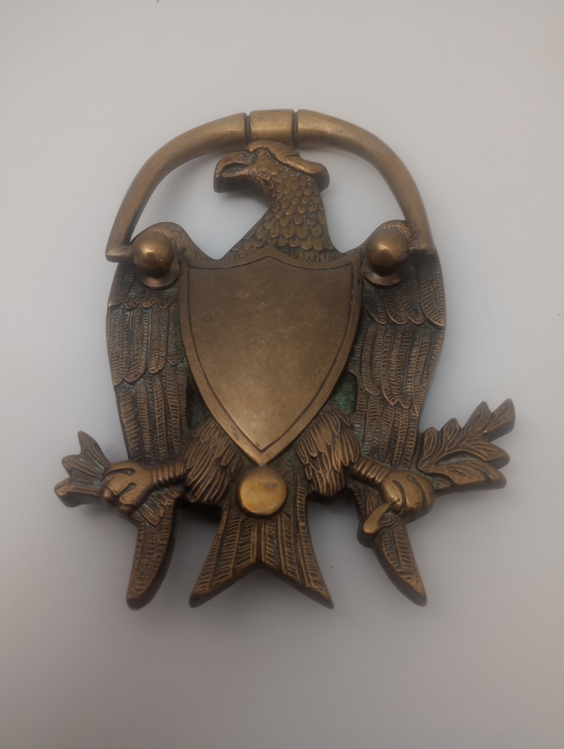 Cutajar Works Malta Brass Door Knocker Eagle Design Vintage Gold