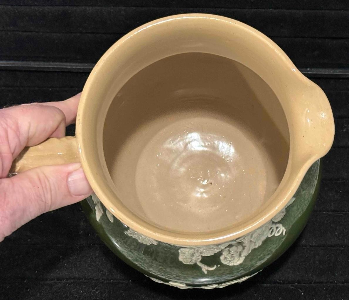 Antique Copeland Late Spode Jasperware Jug, Pitcher, Molded Pub & Band Scene