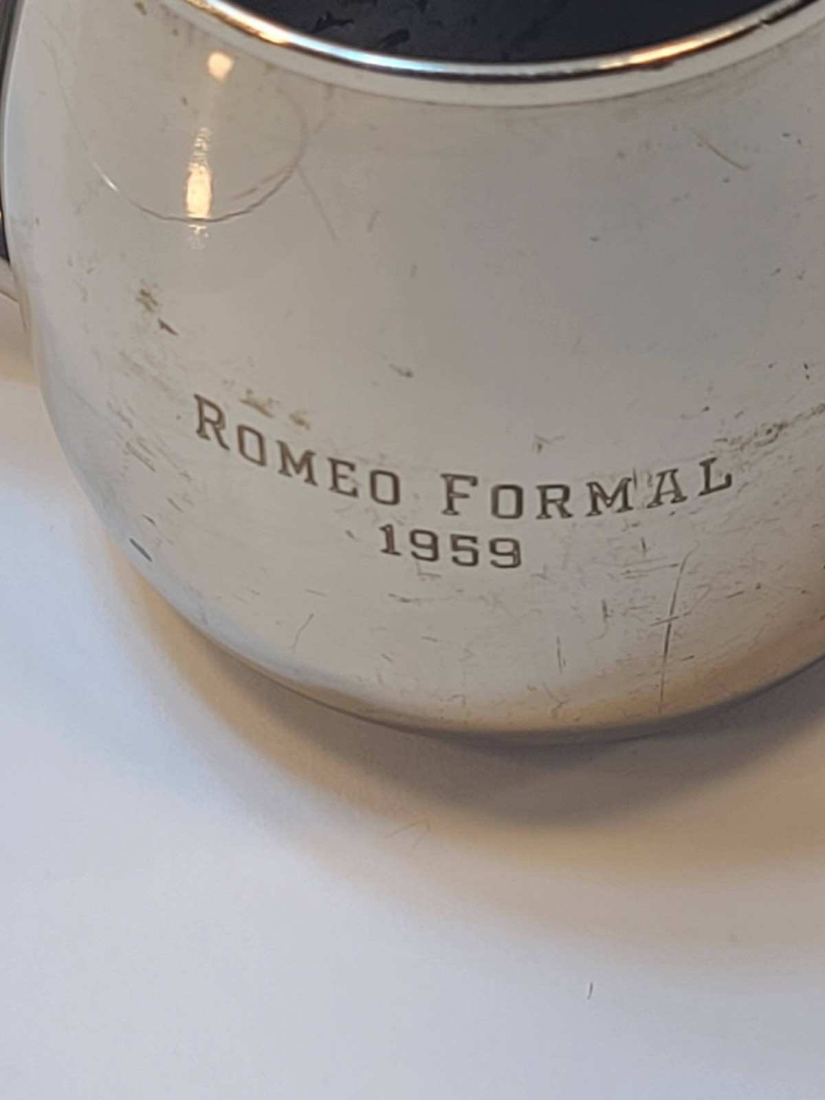 Vintage 1959 Romeo Formal Silver-Plated Or Metal Cup Mug
