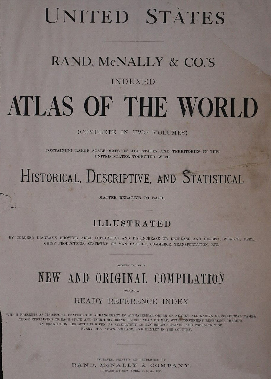 Old 1895 X-Large 28″x22″ Rand McNally Atlas Map ST. PAUL, MINNEAPOLIS ~ Free S&H