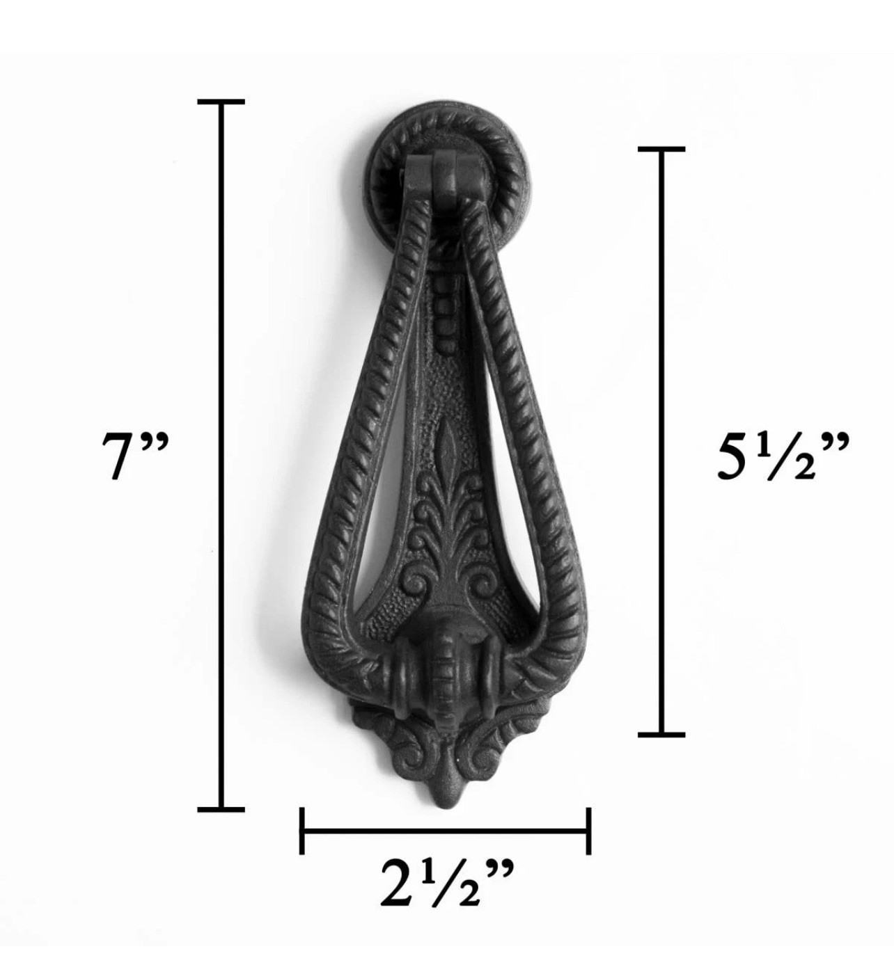 Renovators Supply Door Knocker Black Iron Georgian Front Door Vintage Home