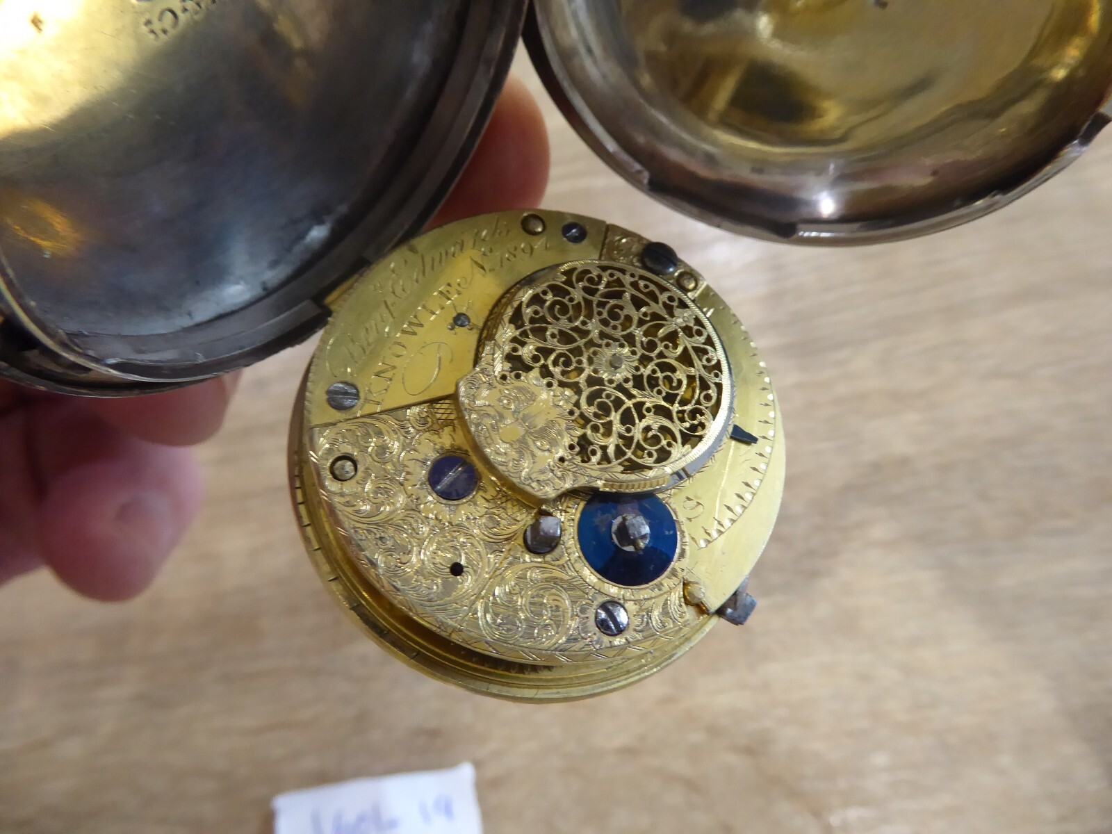 KNOWLE MAKER B.EDWARDS SILVER FUSEE VERGE FULL HUNTER POCKET WATCH DATES C 1870