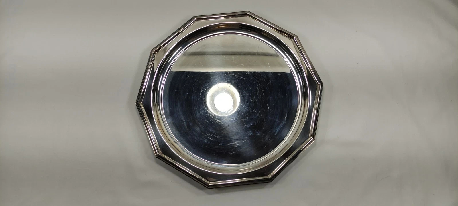 Vintage Reed & Barton Silver Scarce Decagon Waiter Serving Tray Platter Dish