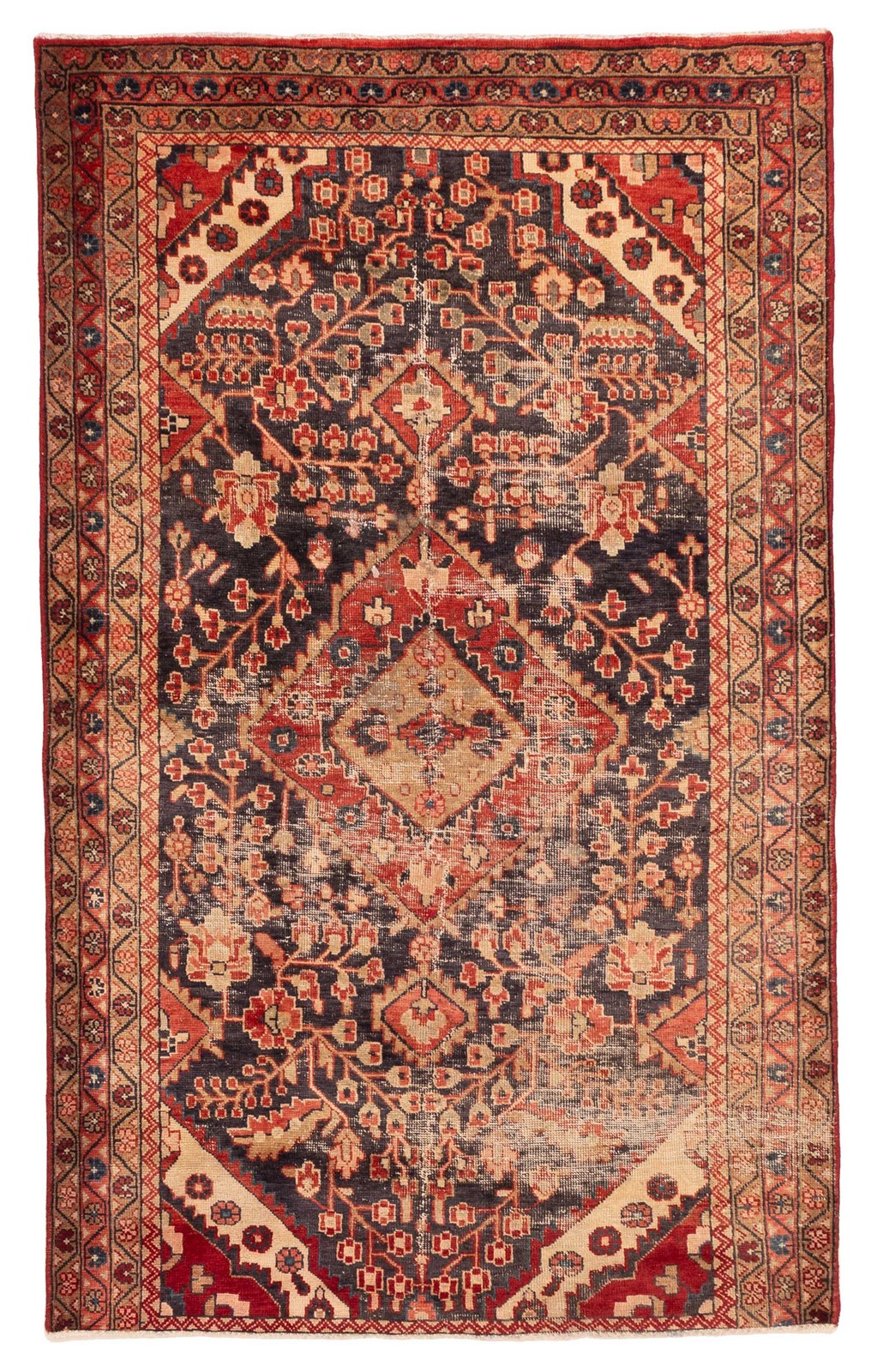 Vintage Hand-Knotted Area Rug 4’2″ x 6’11” Traditional Wool Carpet