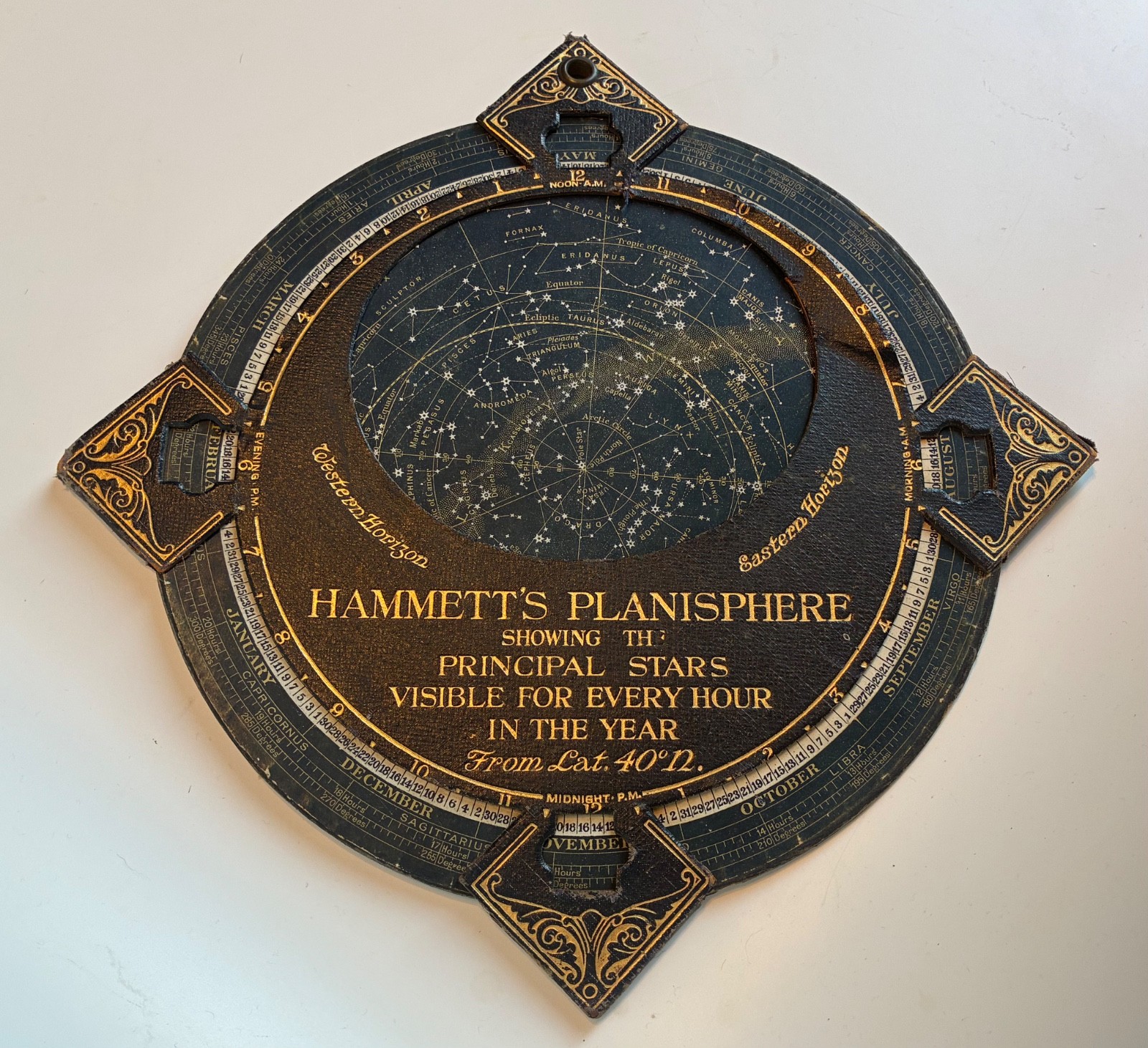 Antique Hammett’s Planisphere c. 1890-1910 – Star Map Chart Celestial New York