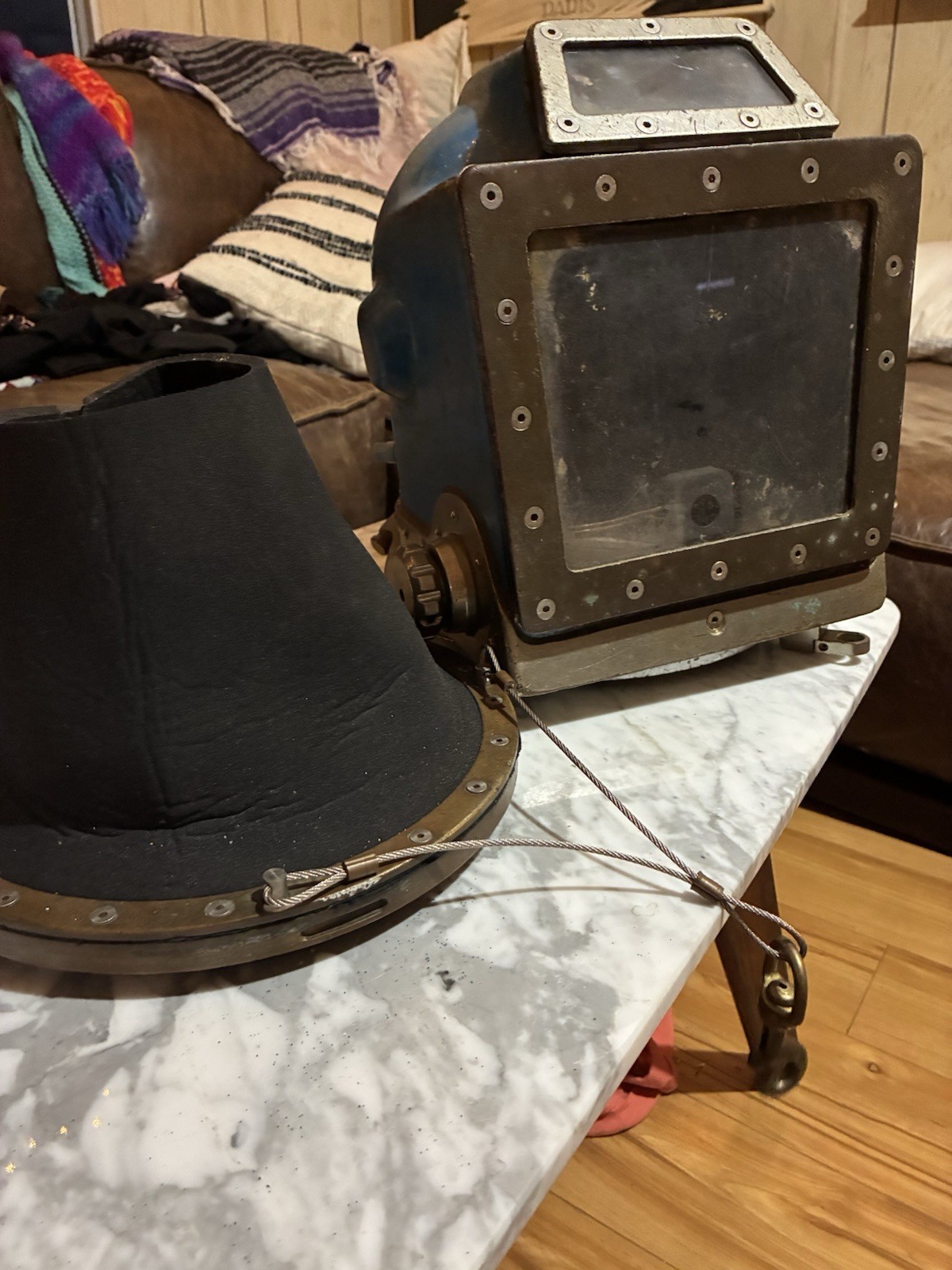 VTG 1960s Swindell Advanced Diving Helmet/Hat Authentic W/ Pictures&Neck Piece