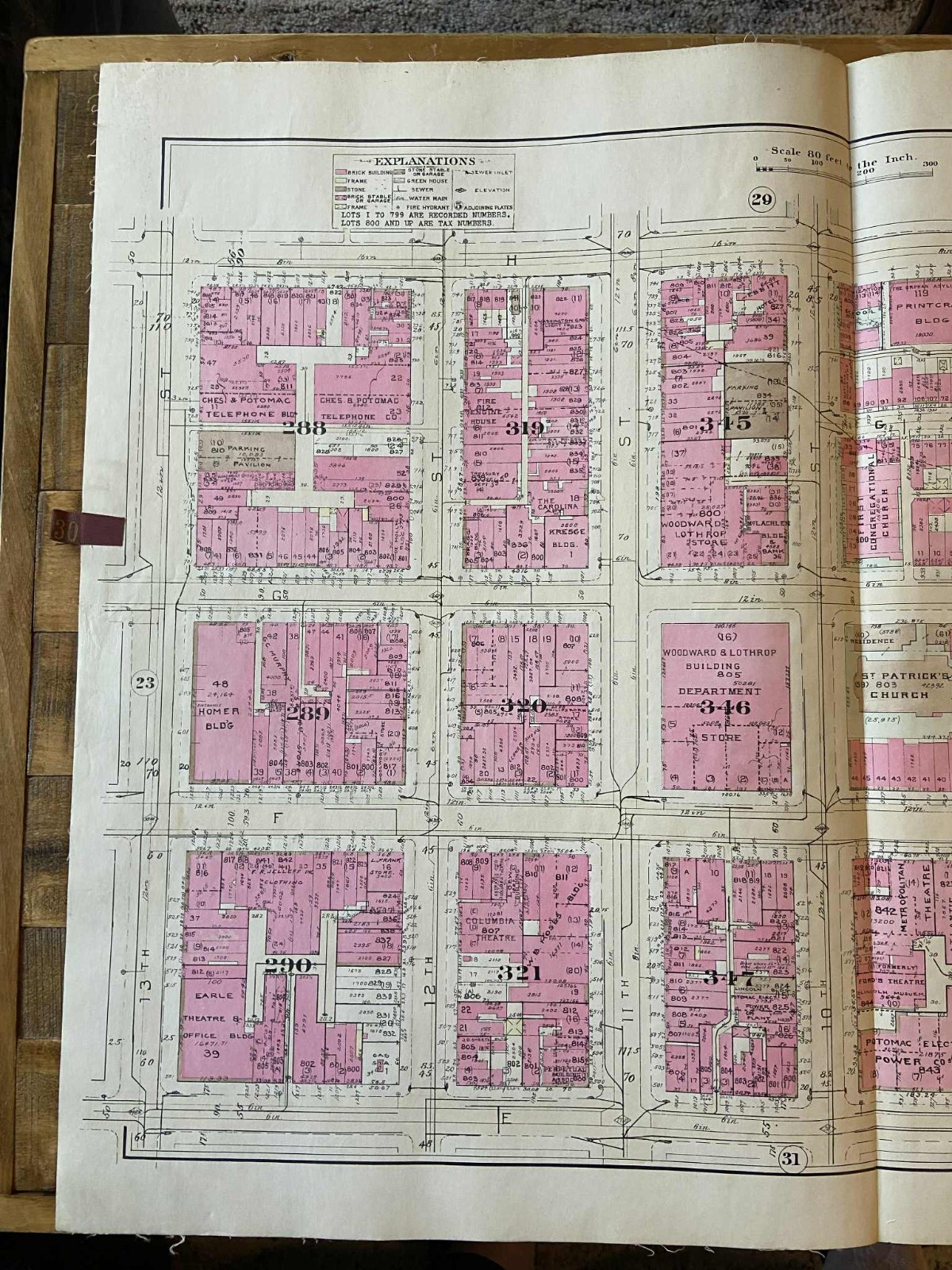 Detailed large plat map. Penn Quarter Area (Plan 30) Washington D.C. 1948