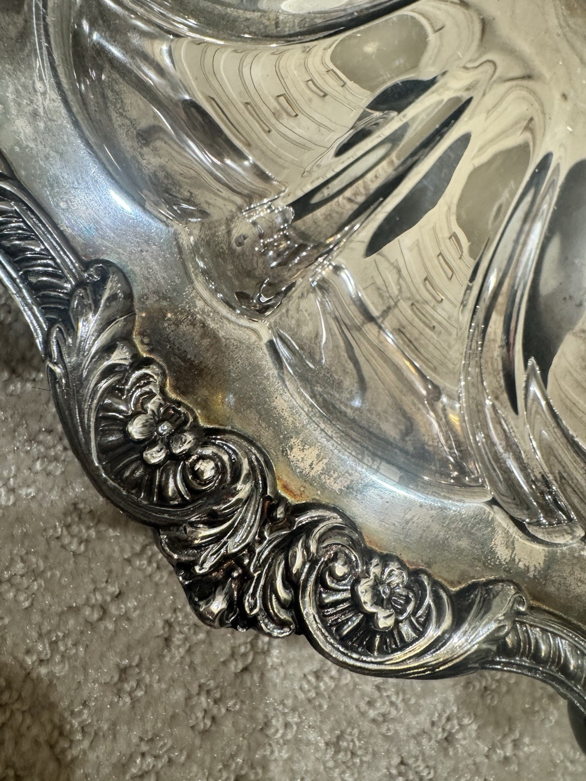 Silver Plate Shell Shaped Serving Bowl. Clam Shell Dish Old English By Poole