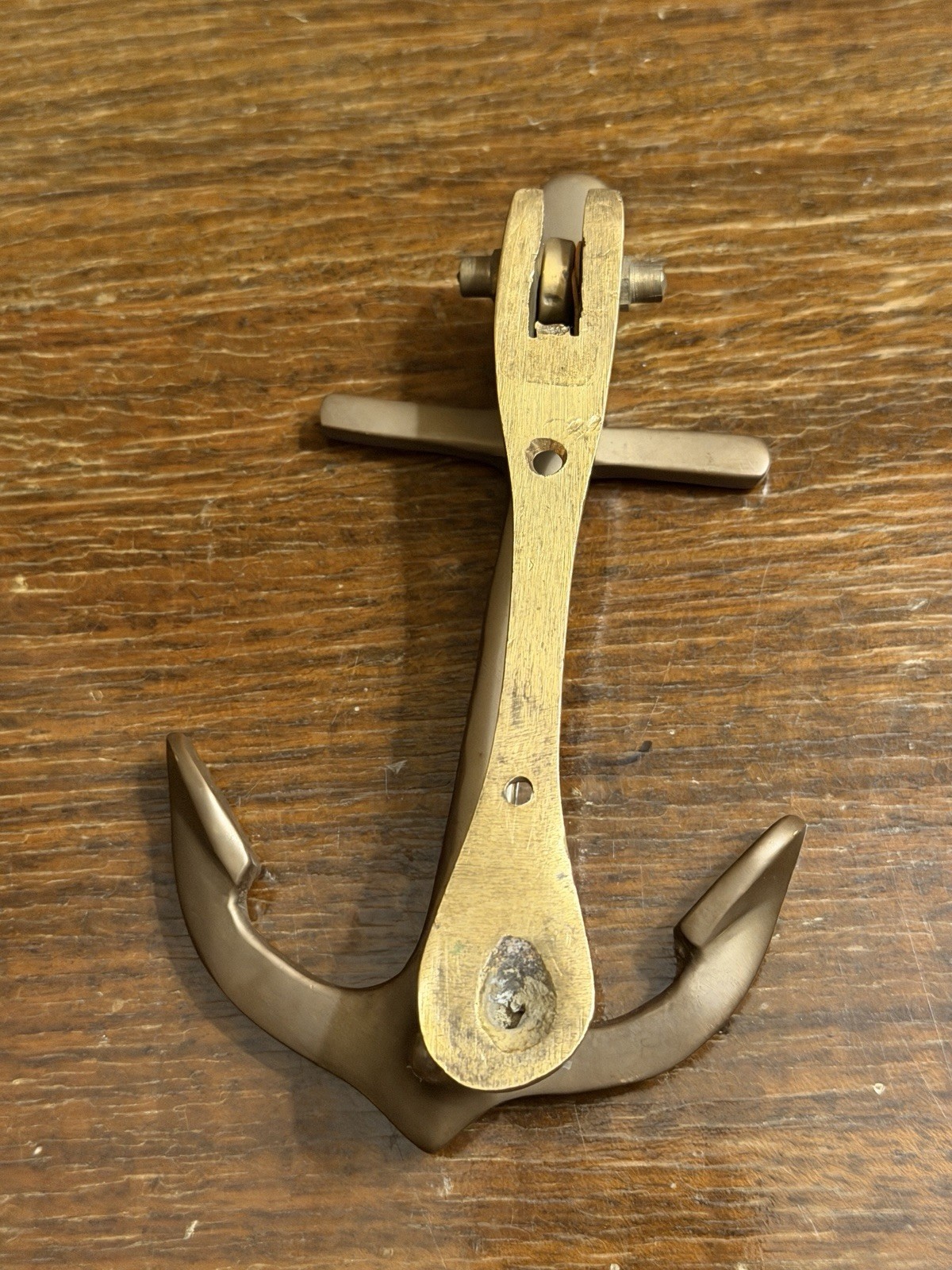 Vintage Solid Brass Anchor Door Knocker Nautical Ship Beach Boat