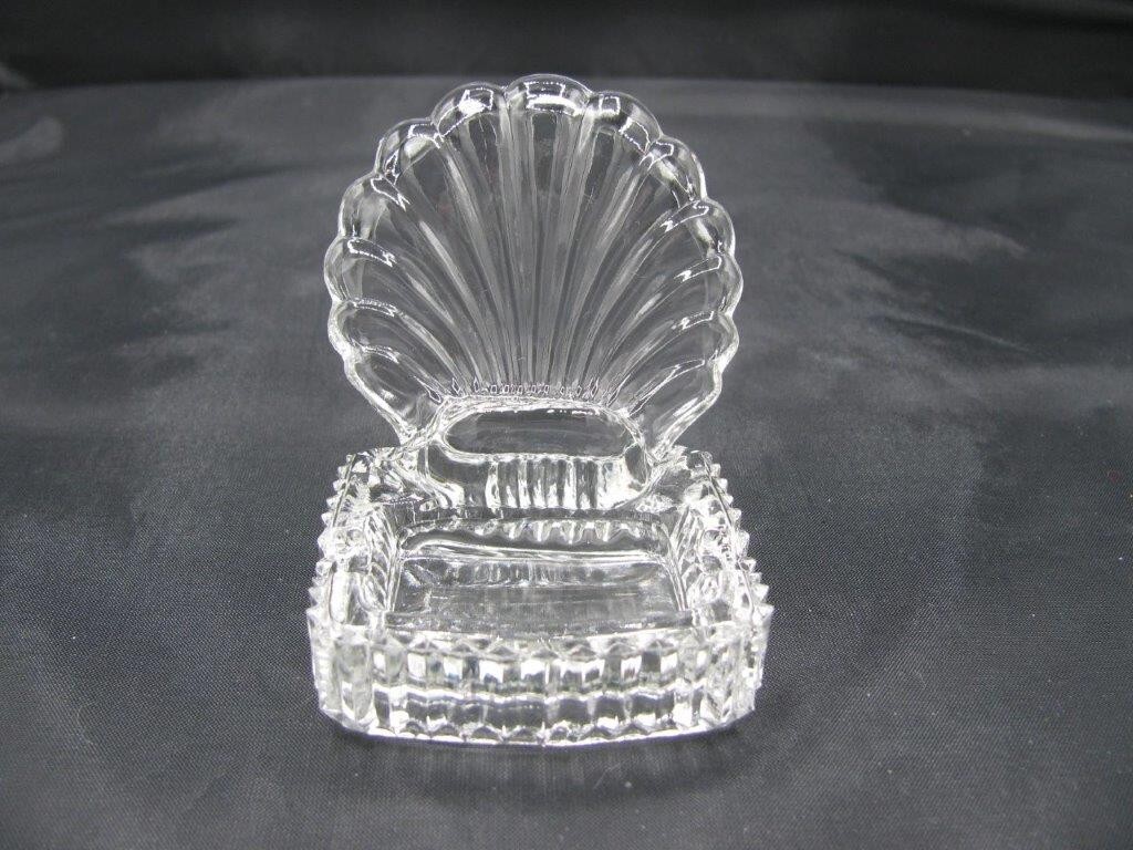 Cambridge Caprice Crystal Shell Glass Ashtray Place Card/Cigarette Holder(s)