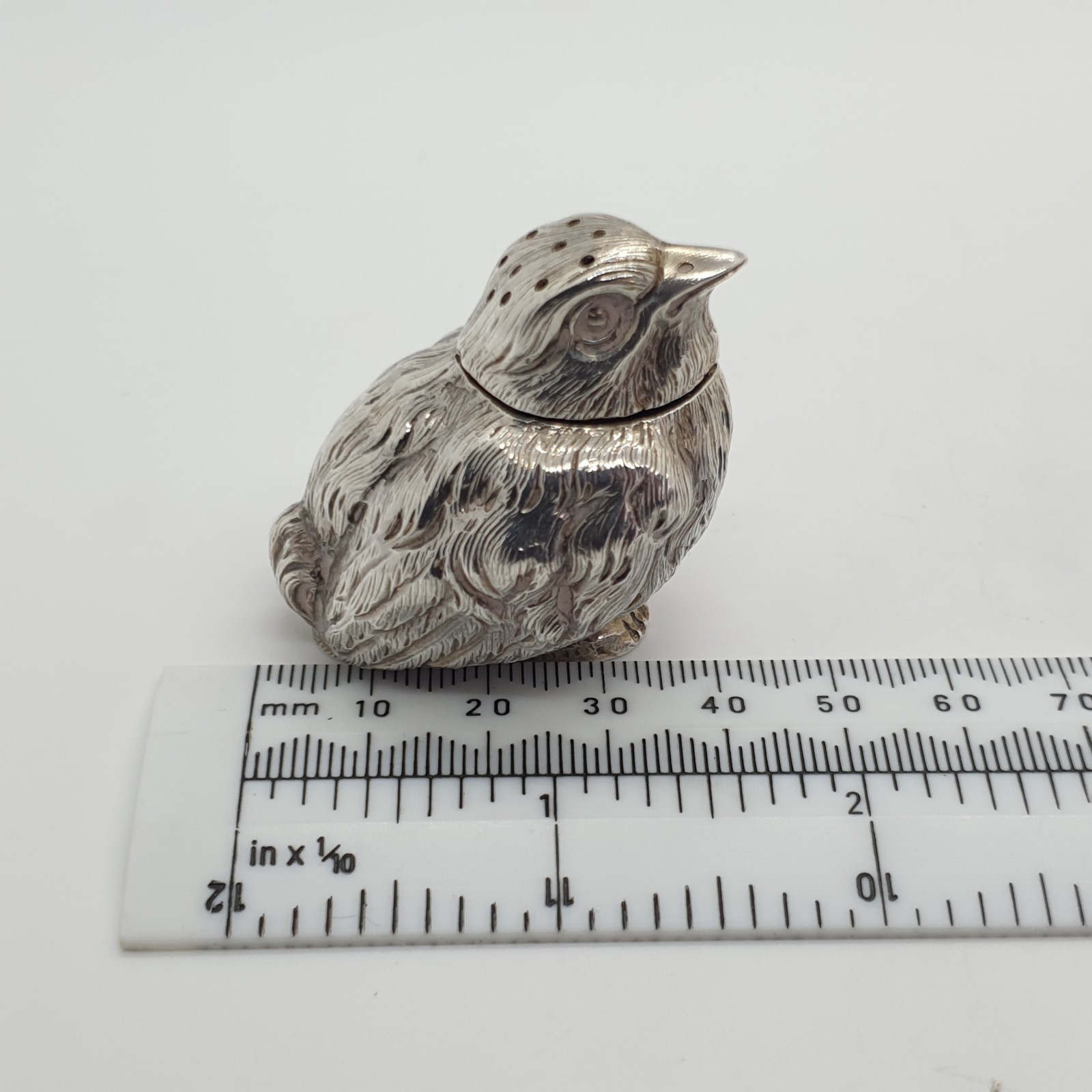 Victorian Sterling Silver Chick Pepper Pounce Pot by Thomas Johnson II 1882