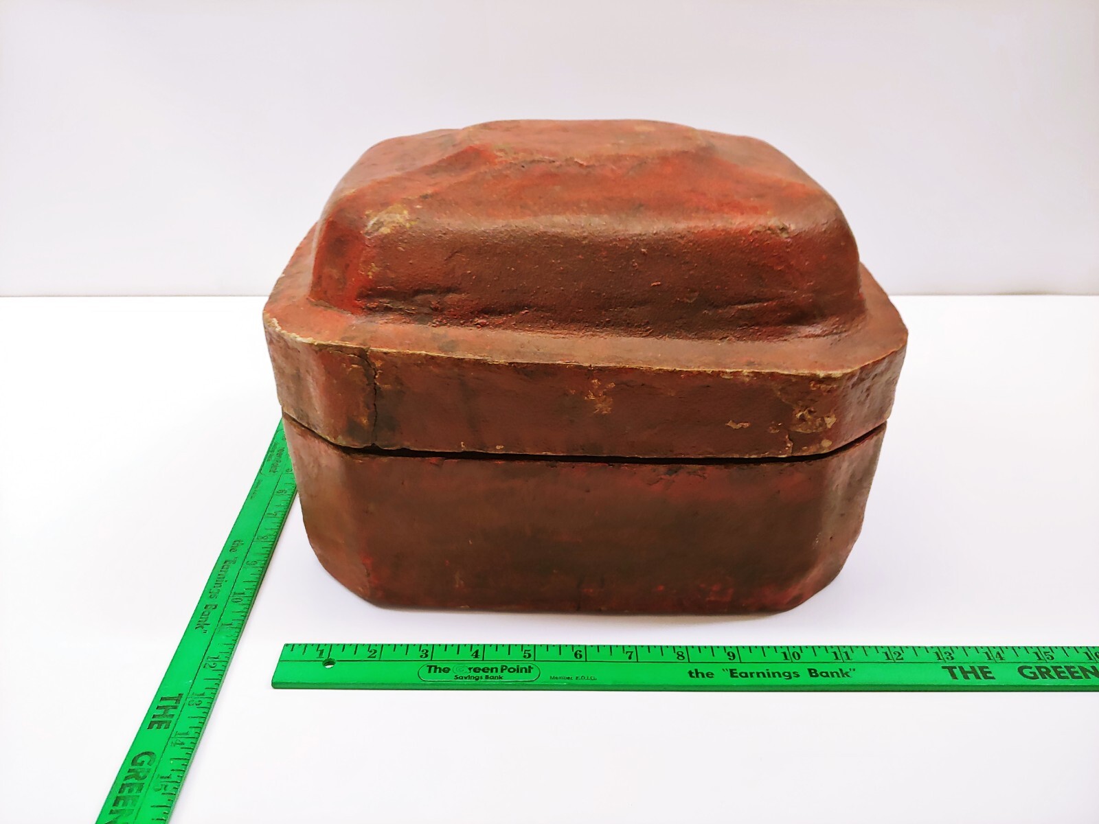 Antique Oriental Top Hat Keepsake Box – Paper Mache / Clay / Plaster Composition