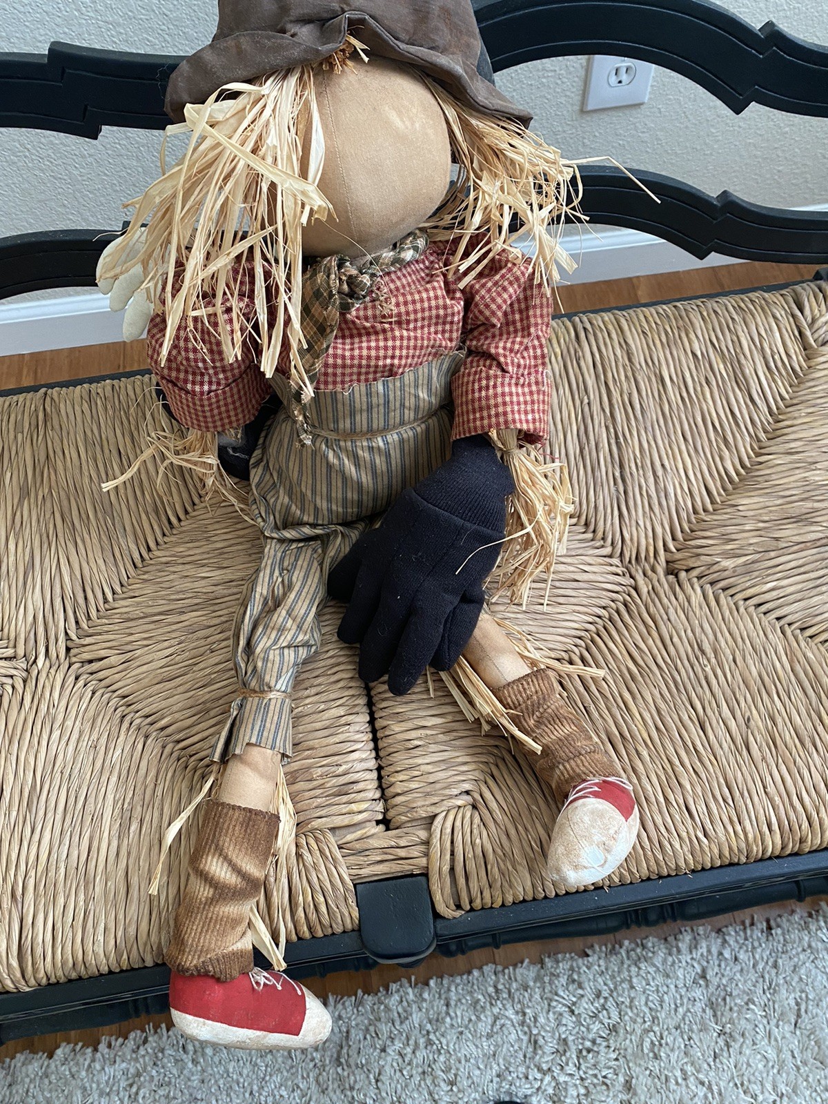 Primitive Scarecrow Doll with a Chicken 30 inches