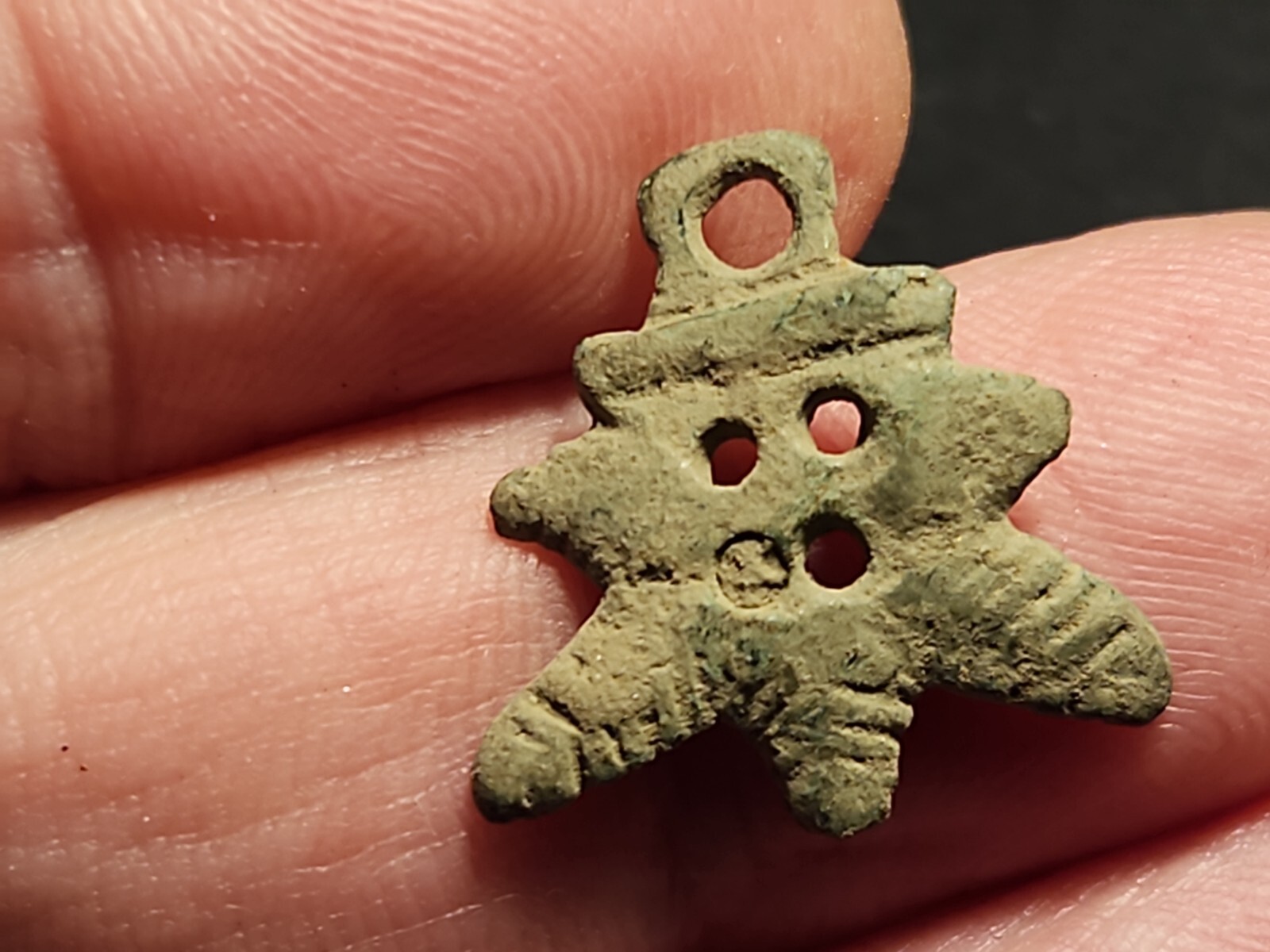 Late Roman/Byzantine complete! Bronze pendant. Please read description. LA162L