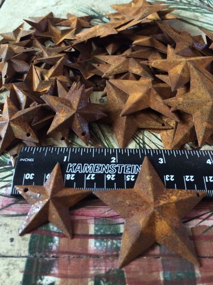 20 TOTAL Rusty Barn Stars Star (10) 1.5″ & (10) 2.25″ Country Rust Rustic