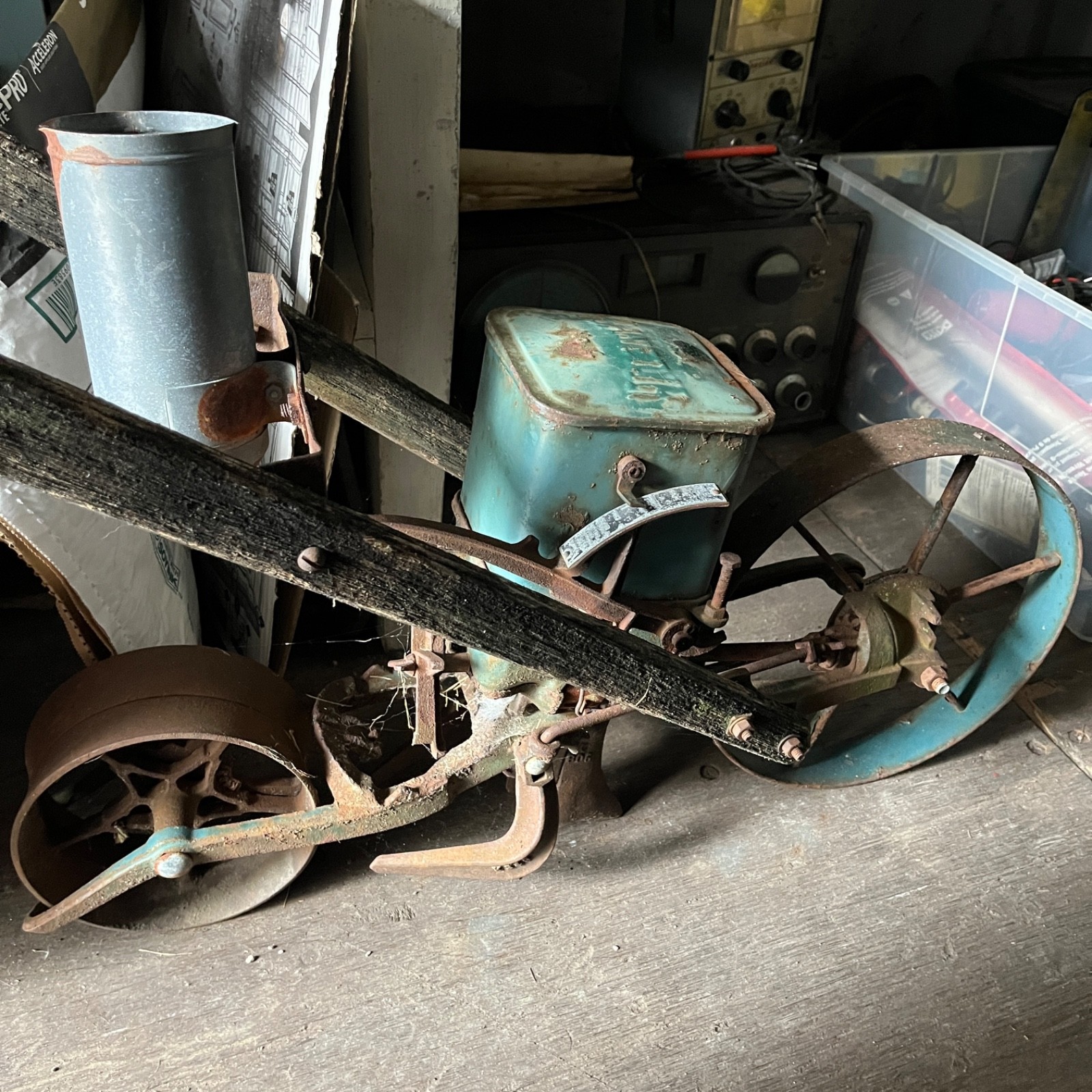 Antique Planet Jr No.4 Garden Planter w/ Handles Farm Seeder Yard Art Decor