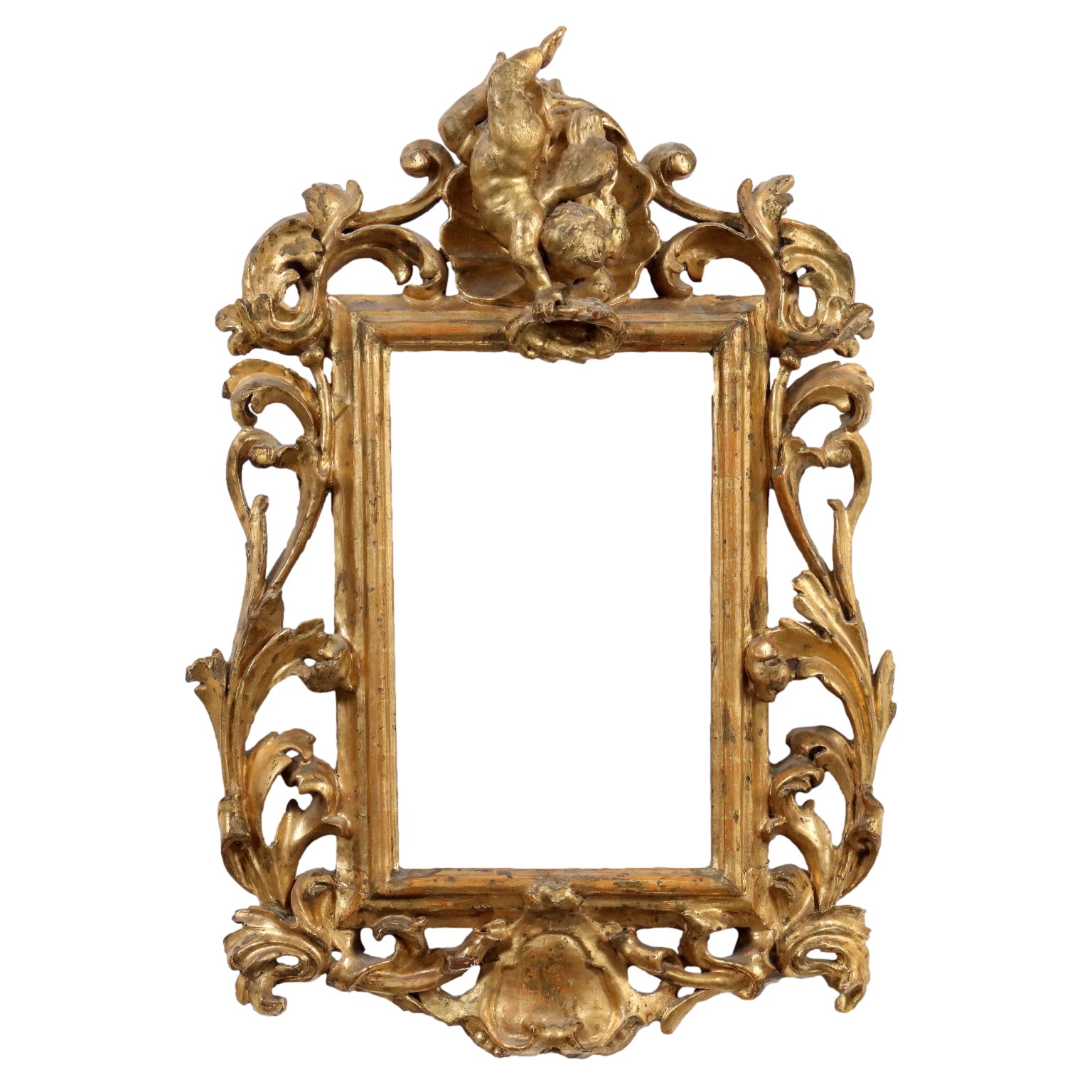 Antique Frame Baroque Style Gilded Linden Wood Italy XVIII Century Original