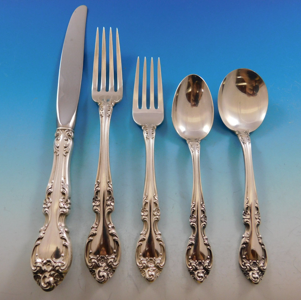 Melrose by Gorham Sterling Silver Flatware Set for 12 Service 60 Pcs Dinner Size