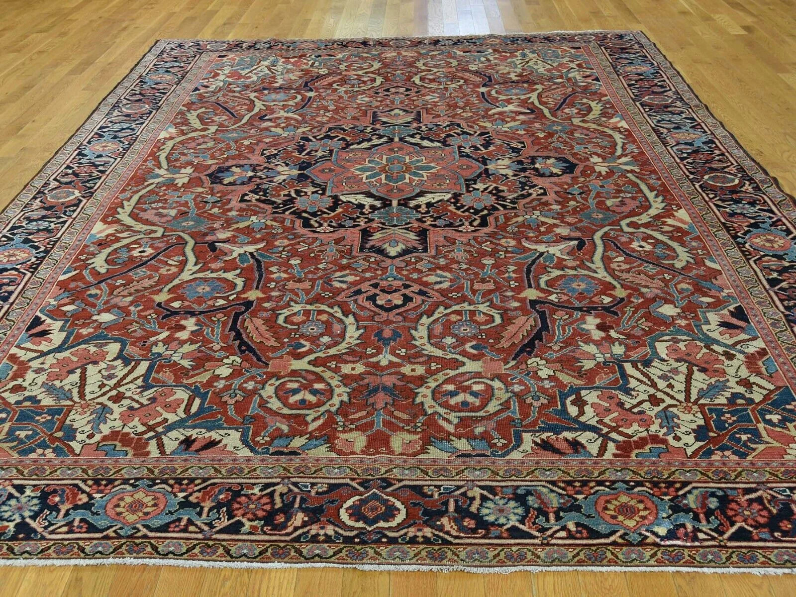 Rare 1920’s Antique Rust Red Color, Heriz Collection Rug 8’6″ x 11’7″