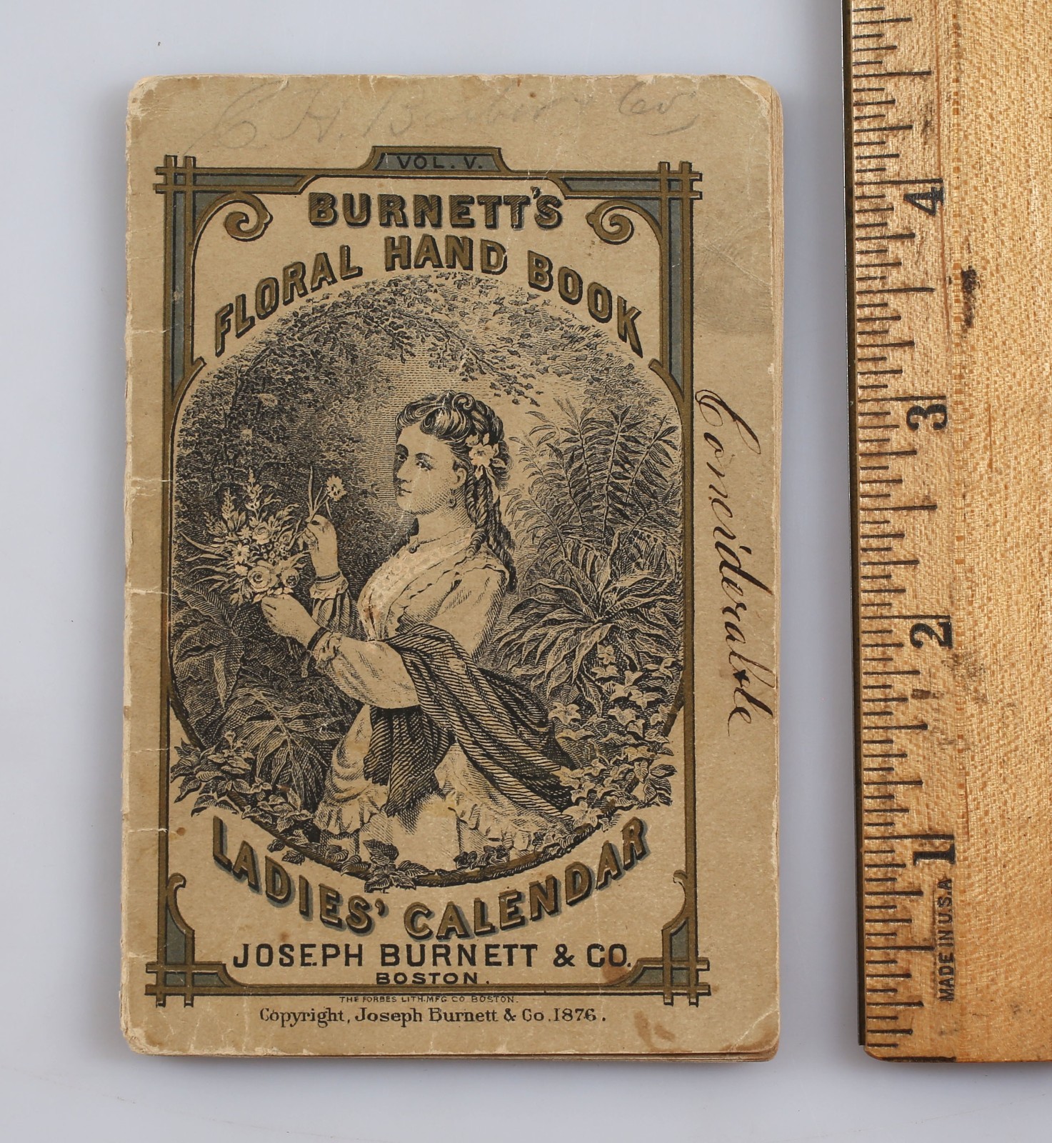 Vintage 1876 Joseph Burnett’s Floral Hand Book & Ladies Calendar Boston
