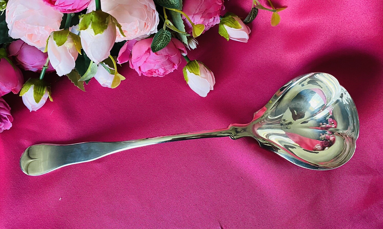 Rogers Bros A1 11.5” Silverplated Serving Punch Ladle Tipped Handle Fiddle