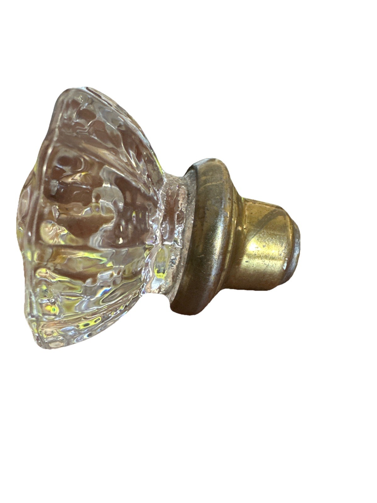 Vintage Antique 12 Point Crystal Clear Glass Door Knob 2″, Knob Only, Beautiful!
