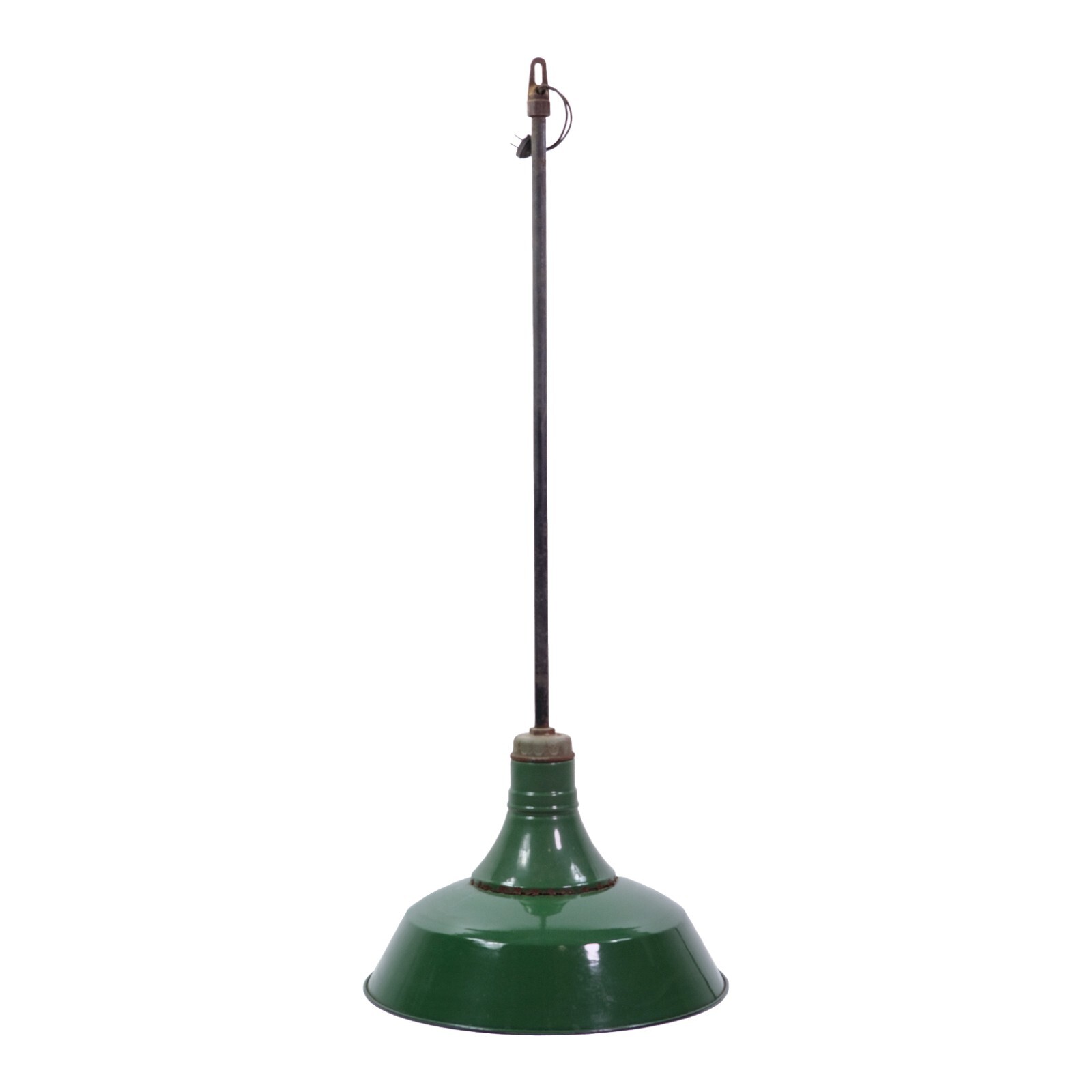 20.5 in. Green Enameled Steel Industrial Factory Pole Pendant Light