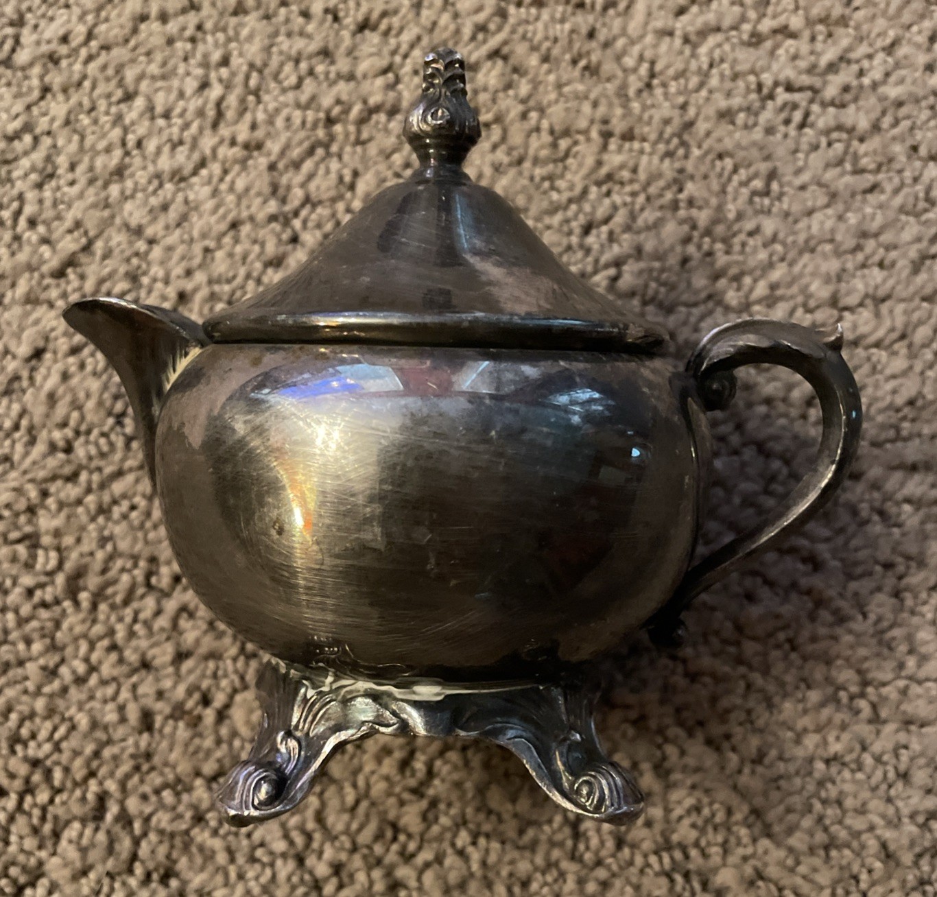 Vintage Footed Creamer with Lid Silverplate FB Rogers Silver Co 1883 TradeMark