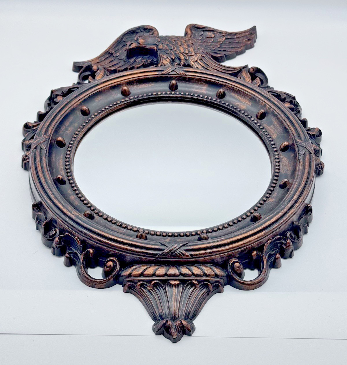 COPPERCRAFT GUILD Federal Eagle Round Plastic Porthole Mirror 4007A 21″ VTG