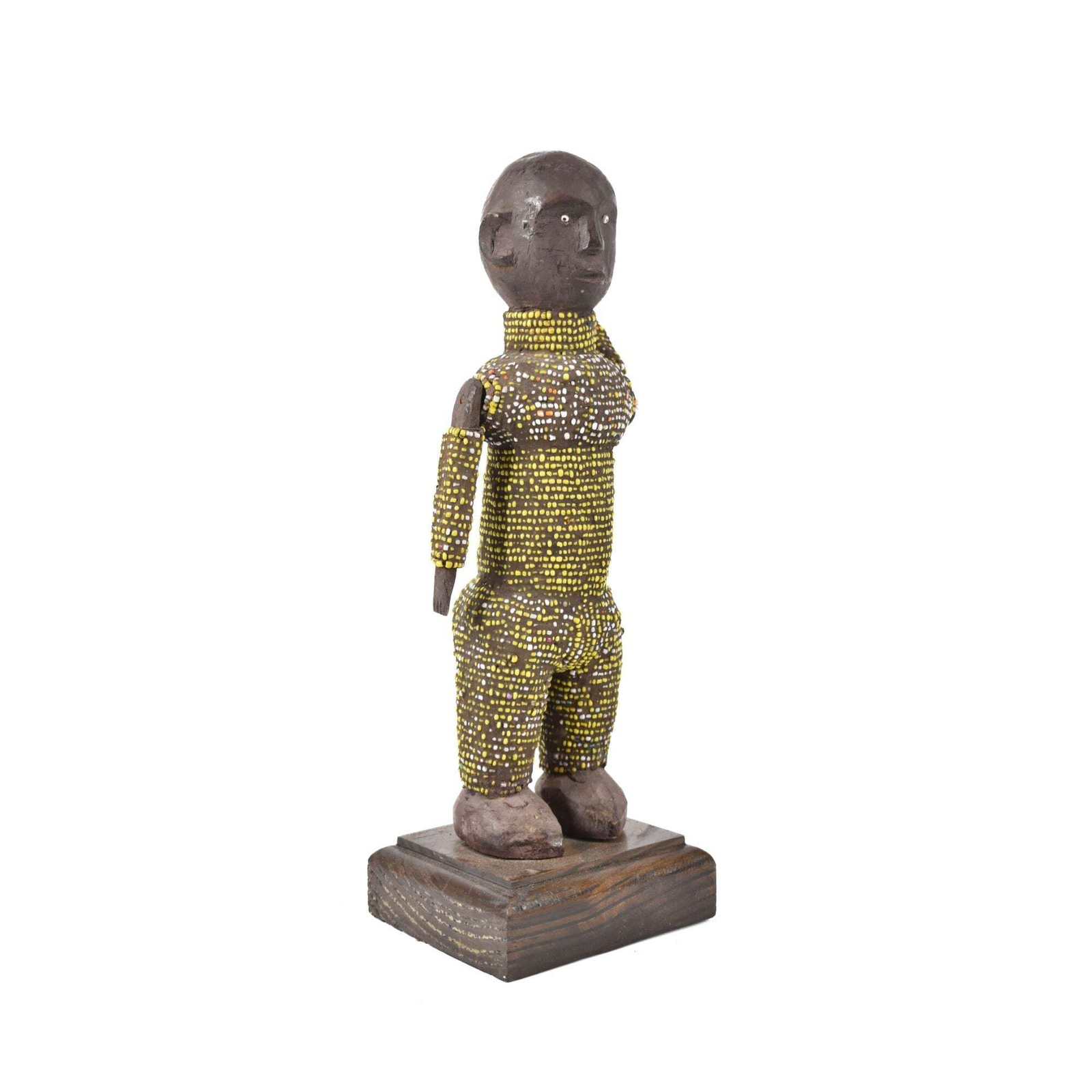 Nyamwezi Beaded Doll Wood on Custom Base Tanzania