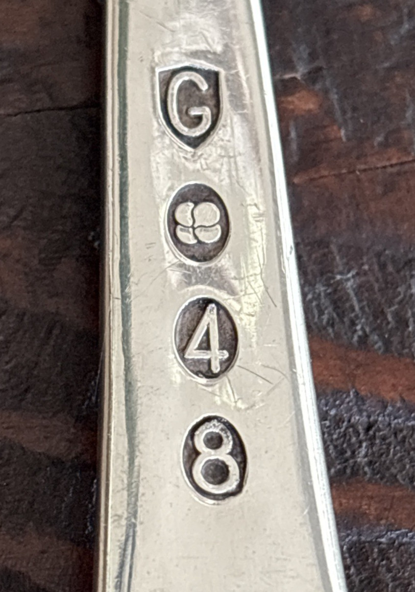 LARGE! Gerity Georgian G48 Silver 13″ Stuffing Serving Spoon “Rat Tail Style”