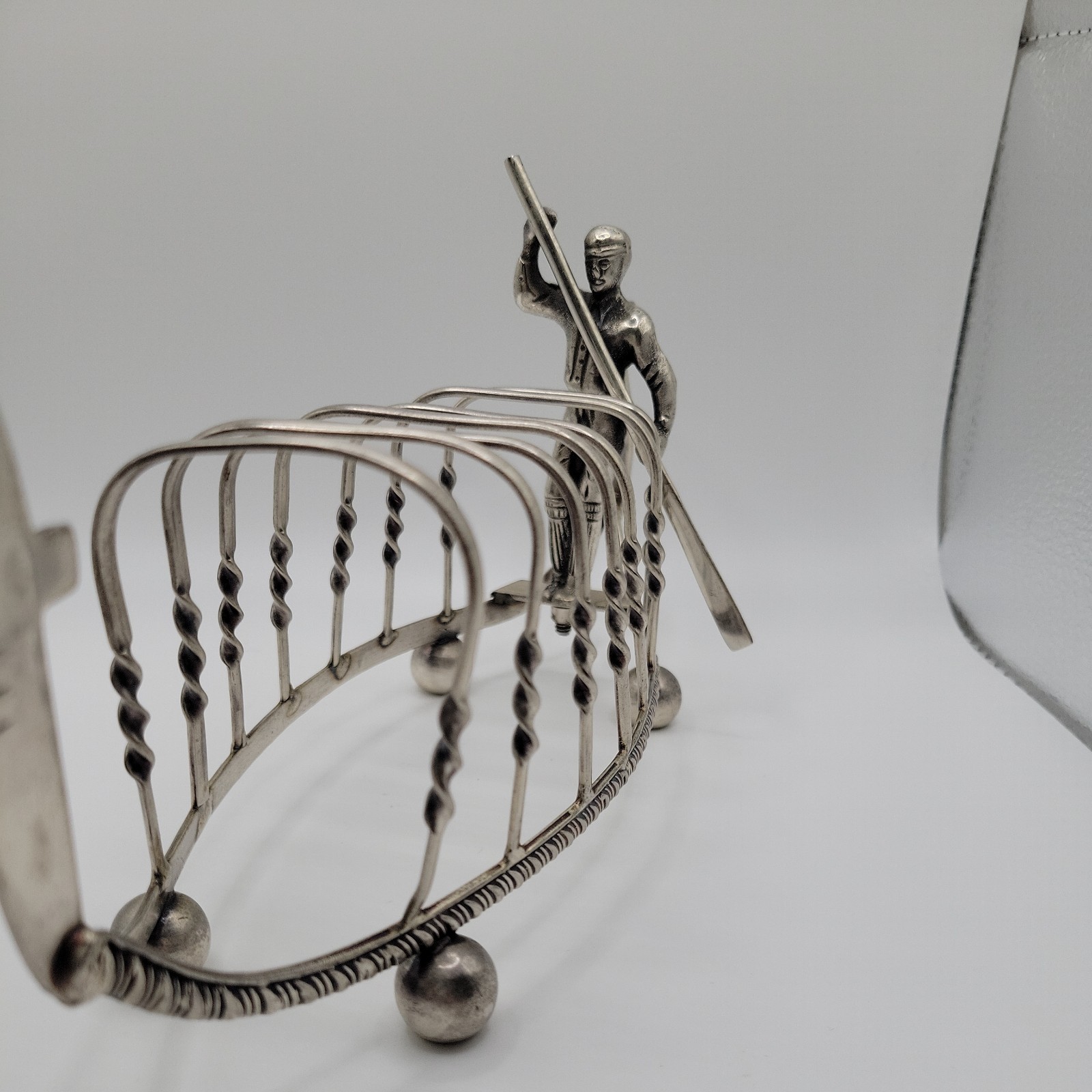 Old English Silver-Plate GondolaShape Toast Rack with Gondolier