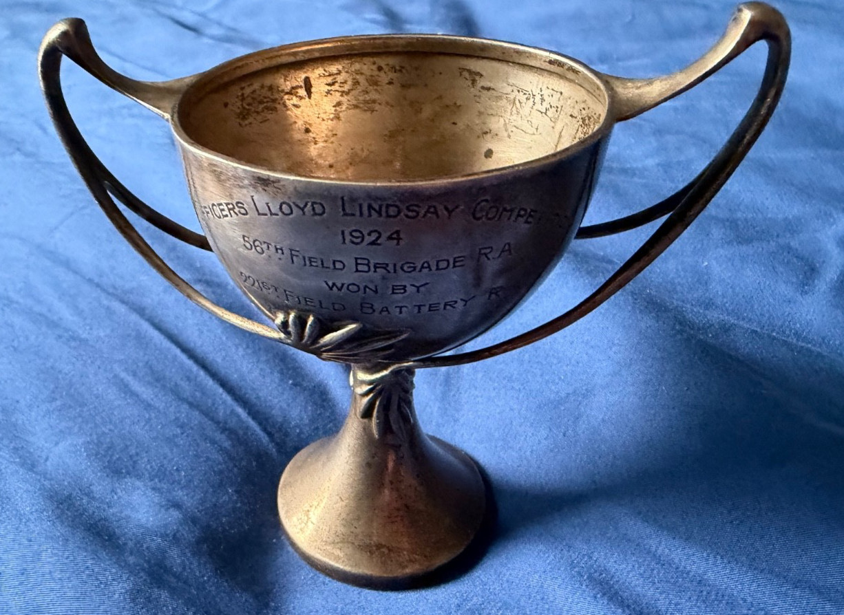 Sterling Silver 1Trophy engraved 1924 Officer’s Lloyd Lindsay Competition 54.9g