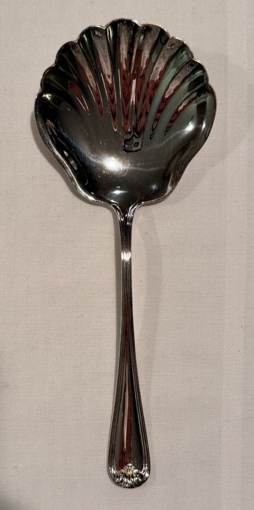(1) Gorham HERITAGE Solid Shell Berry Casserole Spoon 9″ Silverplate Italy FrShp