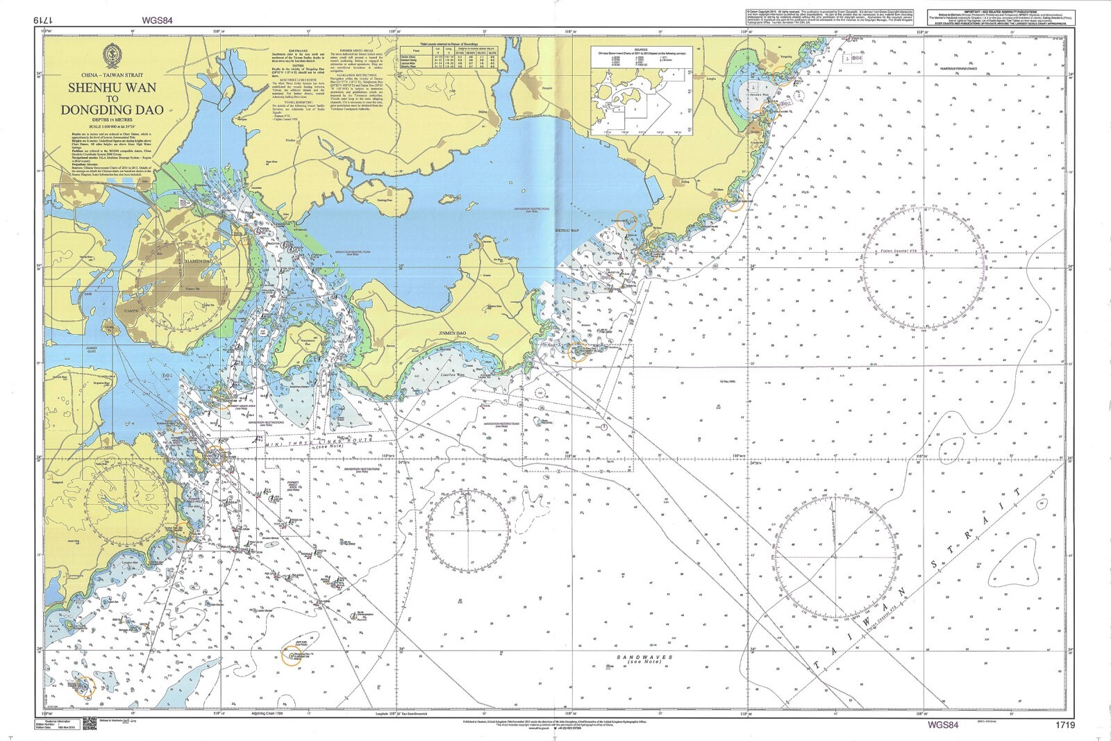 Admiralty 1719 China Taiwan Strait Shenhu Wan To Dongding Dao Chart Map Maritime