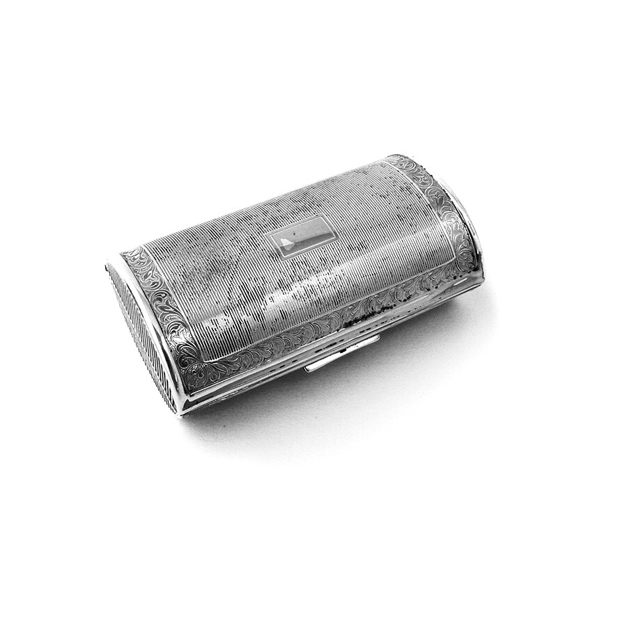 English Engine Turned Snuff Box Gilt Interior Kigu Ltd Sterling 1974