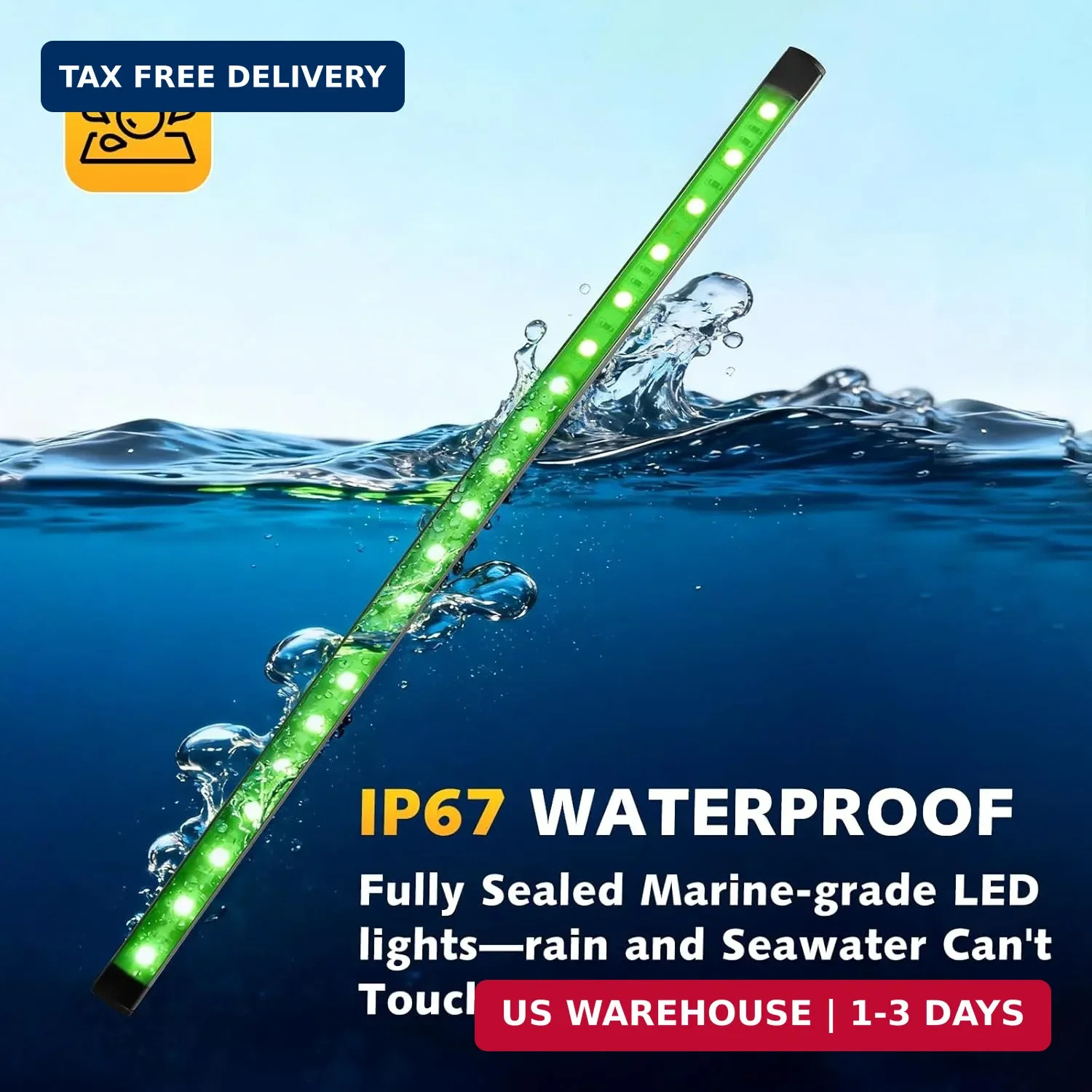 LED Navigation Light, Red and Green Marine Lights for Boats, Bow Lights