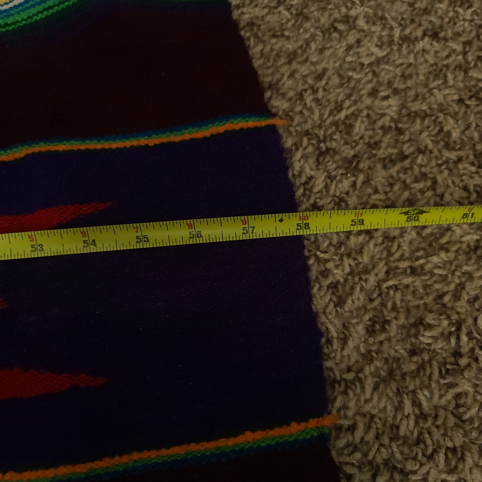 Vtg Kilim Rug 58 X 79 Handwoven Southwestern Aztec Wool Tribal Navajo Turkish