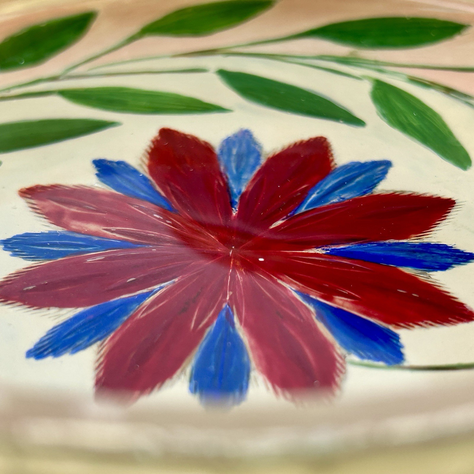Antique Pairpoint Opaline Powder Jar Footed Quadruple Plate Hand Painted 1910s