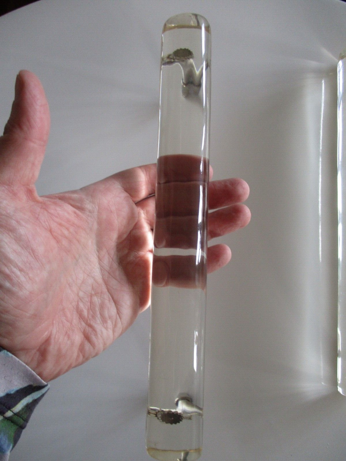 VINTAGE PERSPEX DOOR HANDLES PAIR