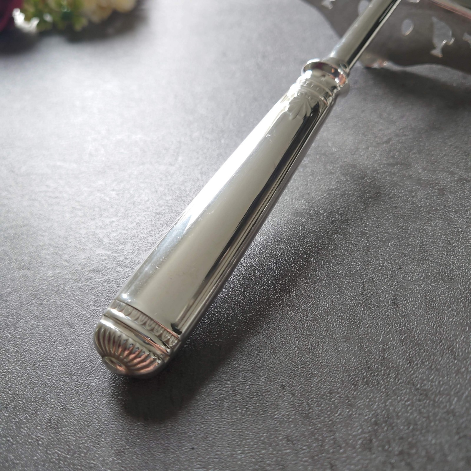 Christofle Malmaison Asparagus Server Flatware Silverplate Excellent