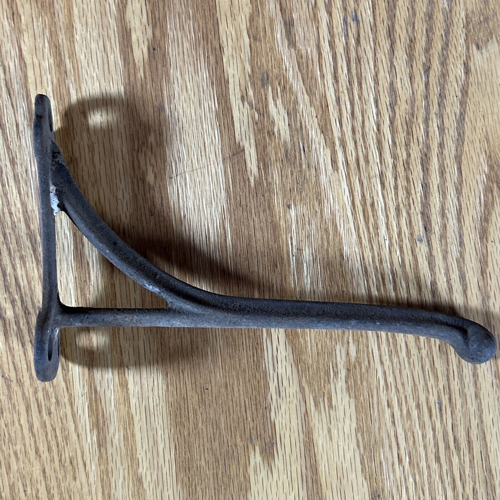 Antique Iron Coat Hook Wall Bracket Hat Rack Welded Cast Rustic Farm Cabin Decor