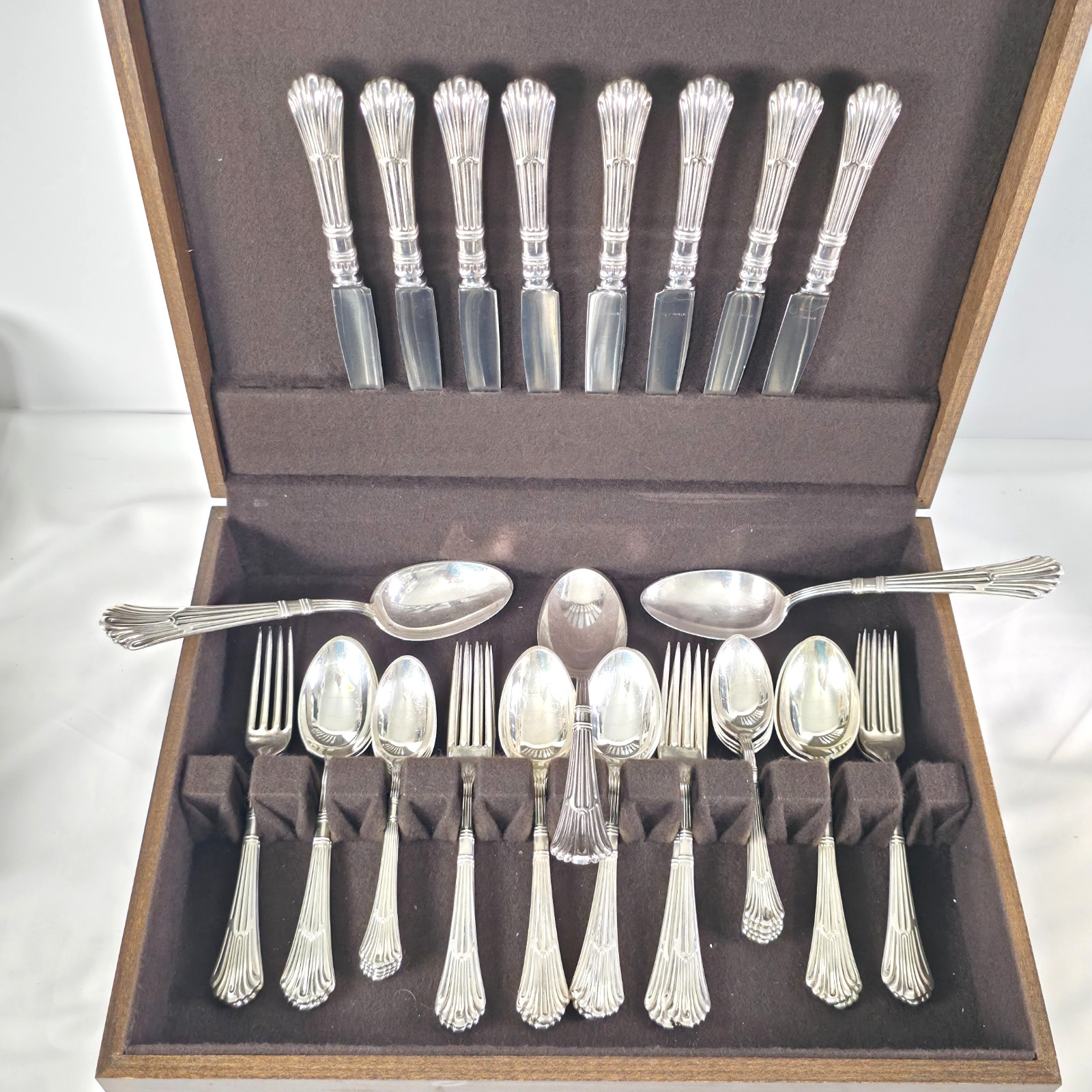 Gorham Duchess Silverplate Flatware Set Canteen 32 Pc & Bonus Monogram H Vintage