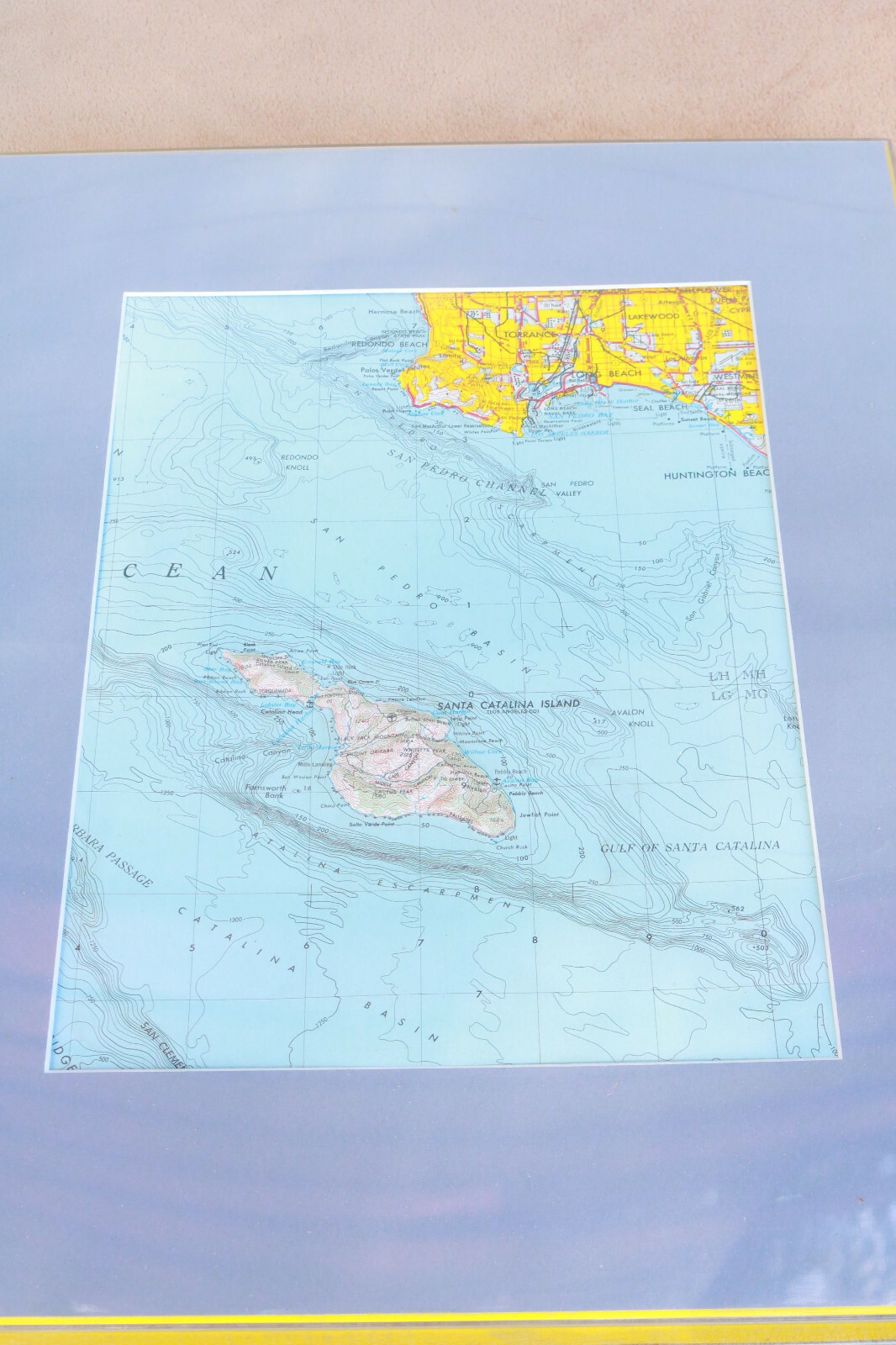 3D Relief Map California Redondo Long Beach McDonnell Douglas Site Catalina OS