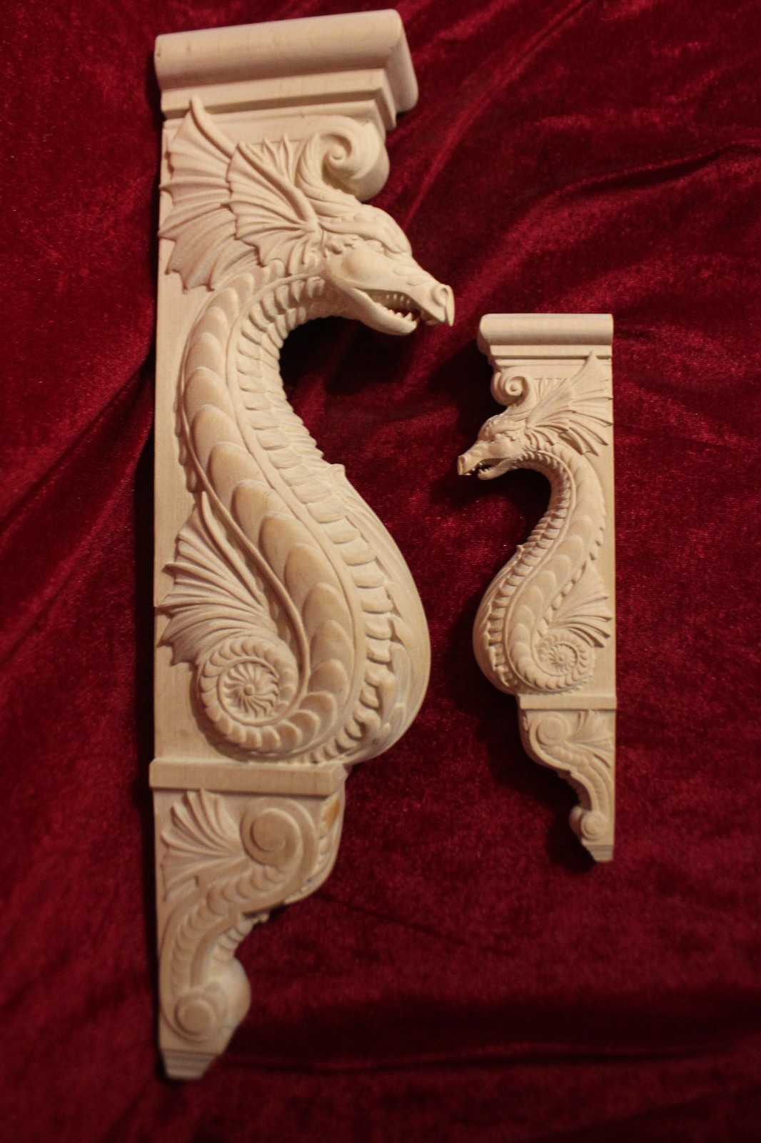 Wooden Corbel/bracket Dragon. Wall Fireplace decor. Carved from wood. 15″ size