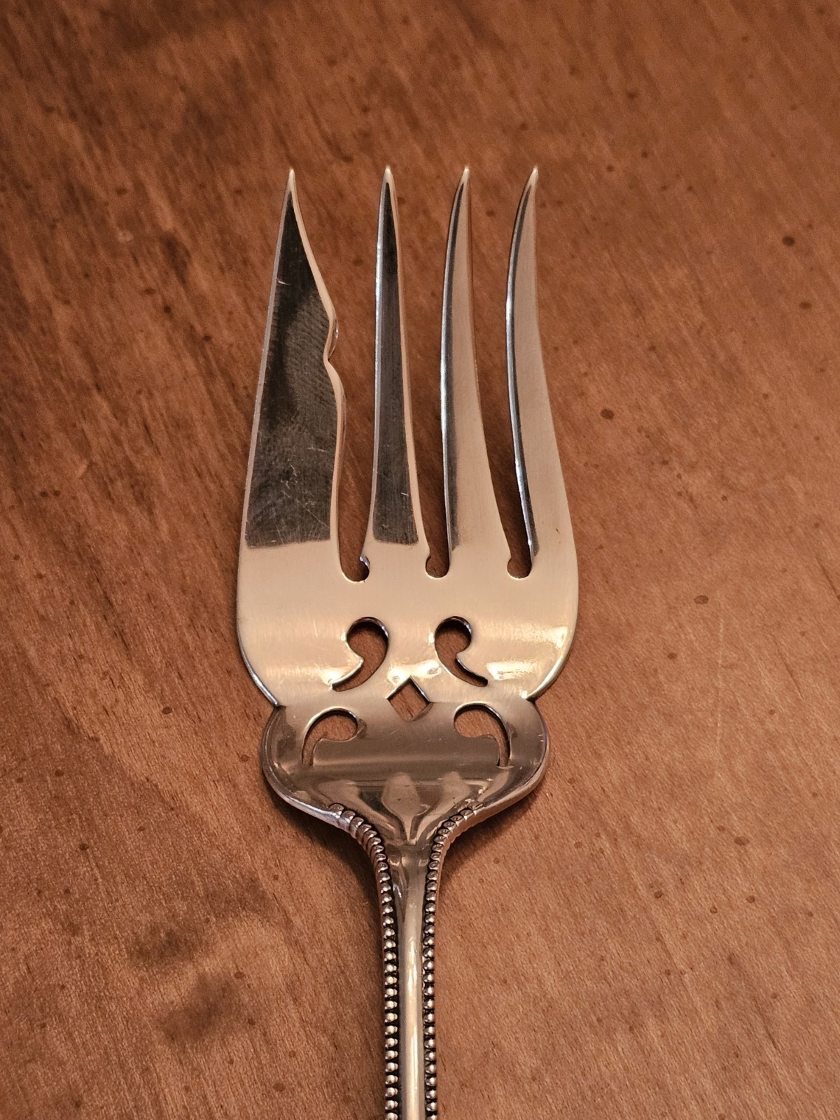 Antique Gorham Sterling Silver Serving Fork Lancaster Rose