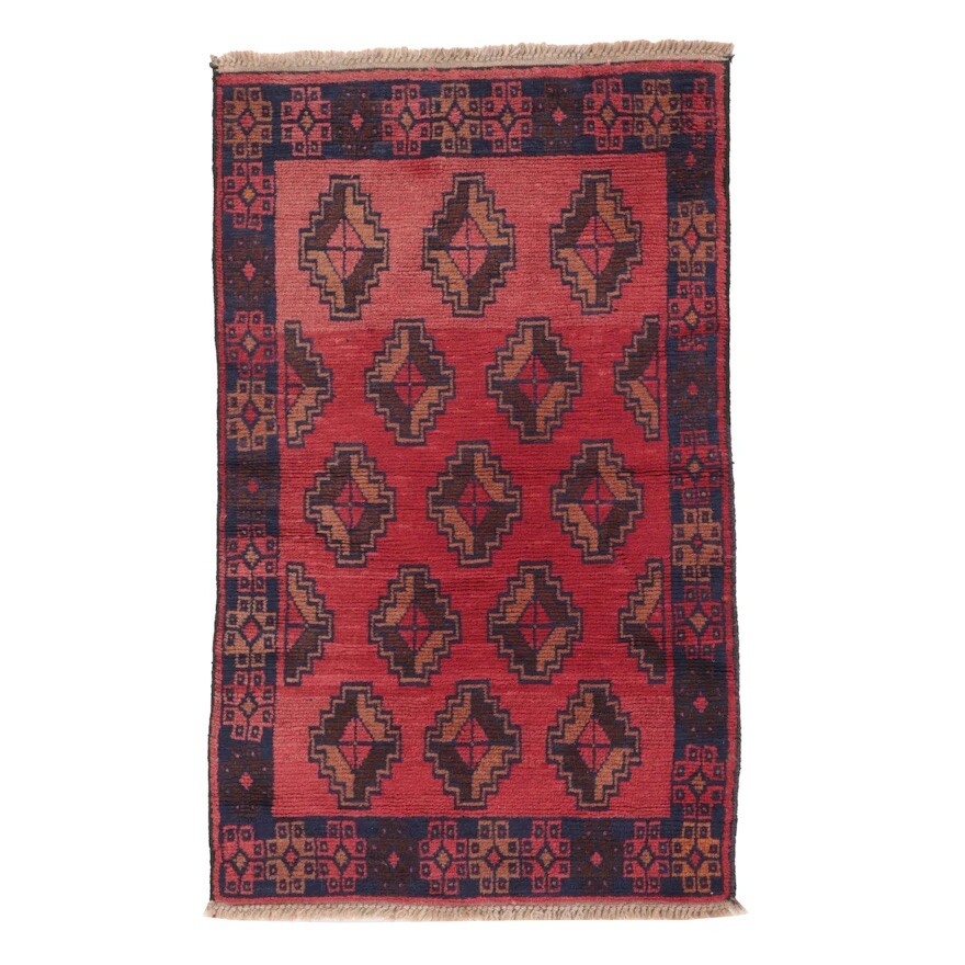 2’9 x 4’6 Genuine Hand-Knotted Afghan Baluch Accent Rug