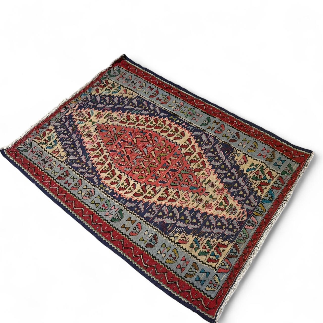 Vintage 1900s 60 year old Kilim Rug